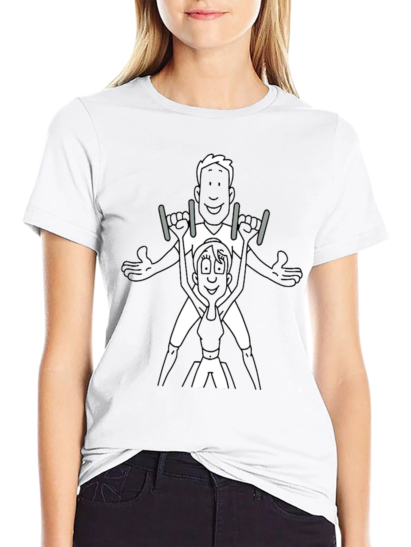 Gymnastics Tee: Funny Cartoon T-Shirt