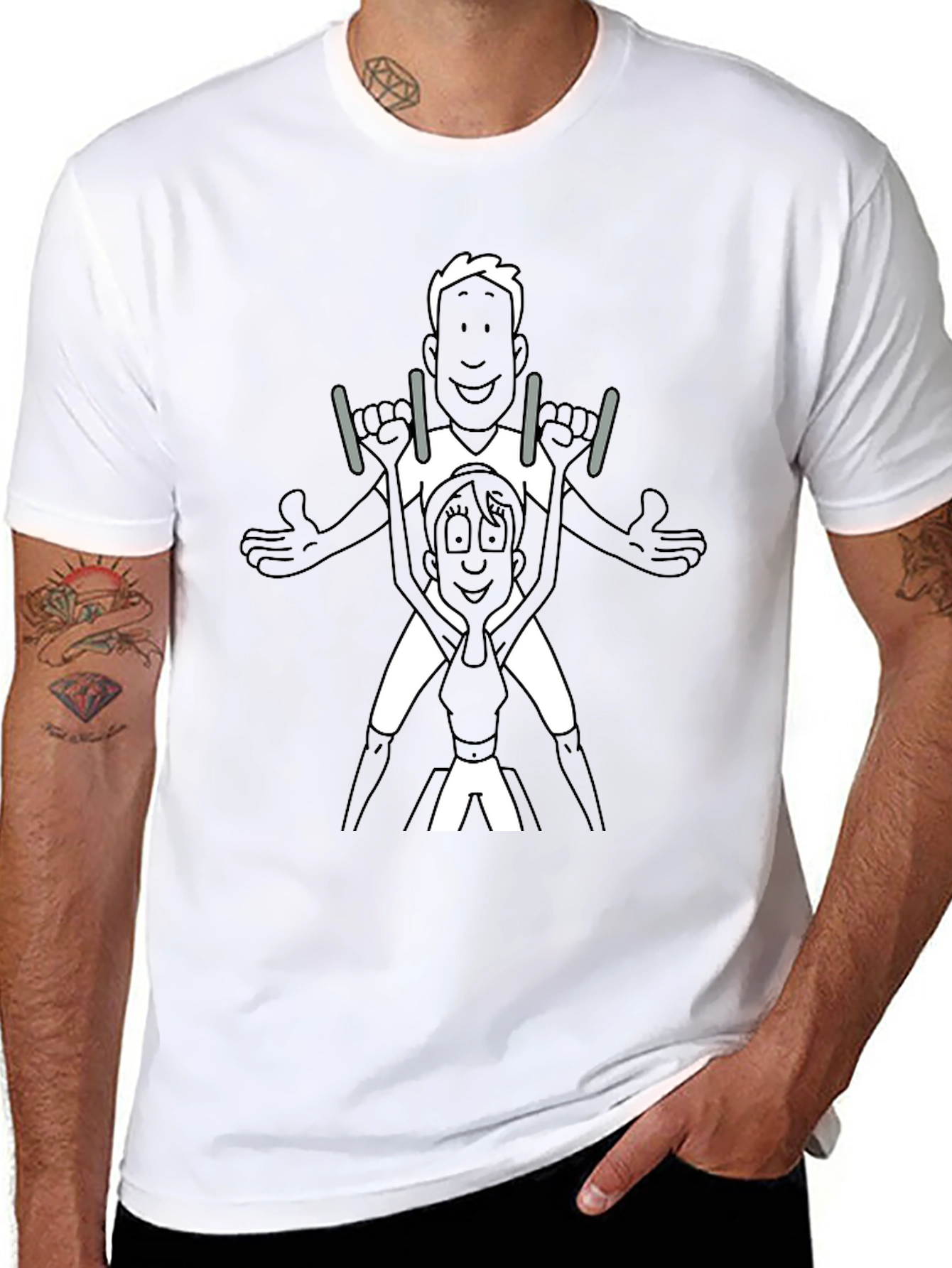 Gymnastics Tee: Funny Cartoon T-Shirt