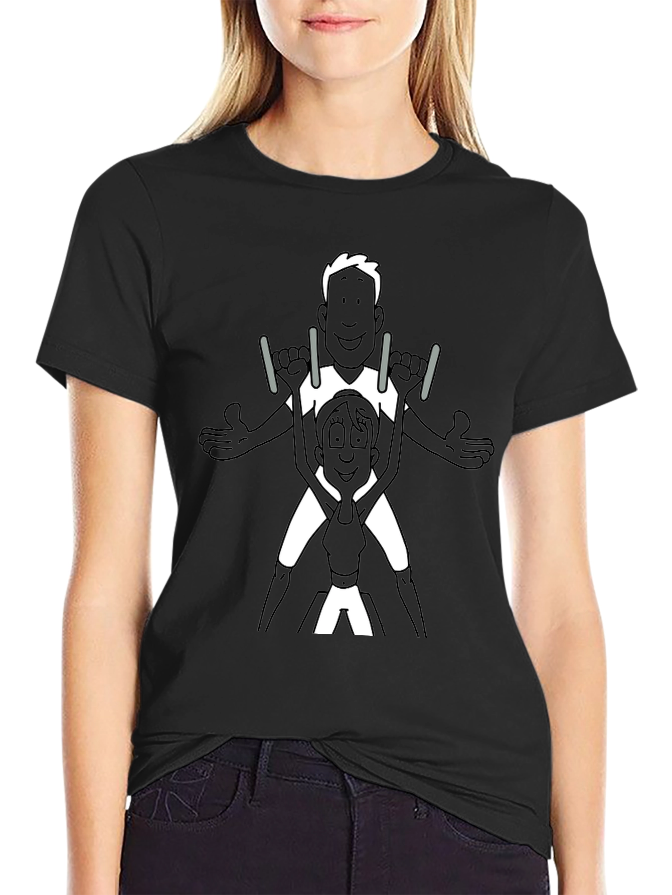 Gymnastics Tee: Funny Cartoon T-Shirt