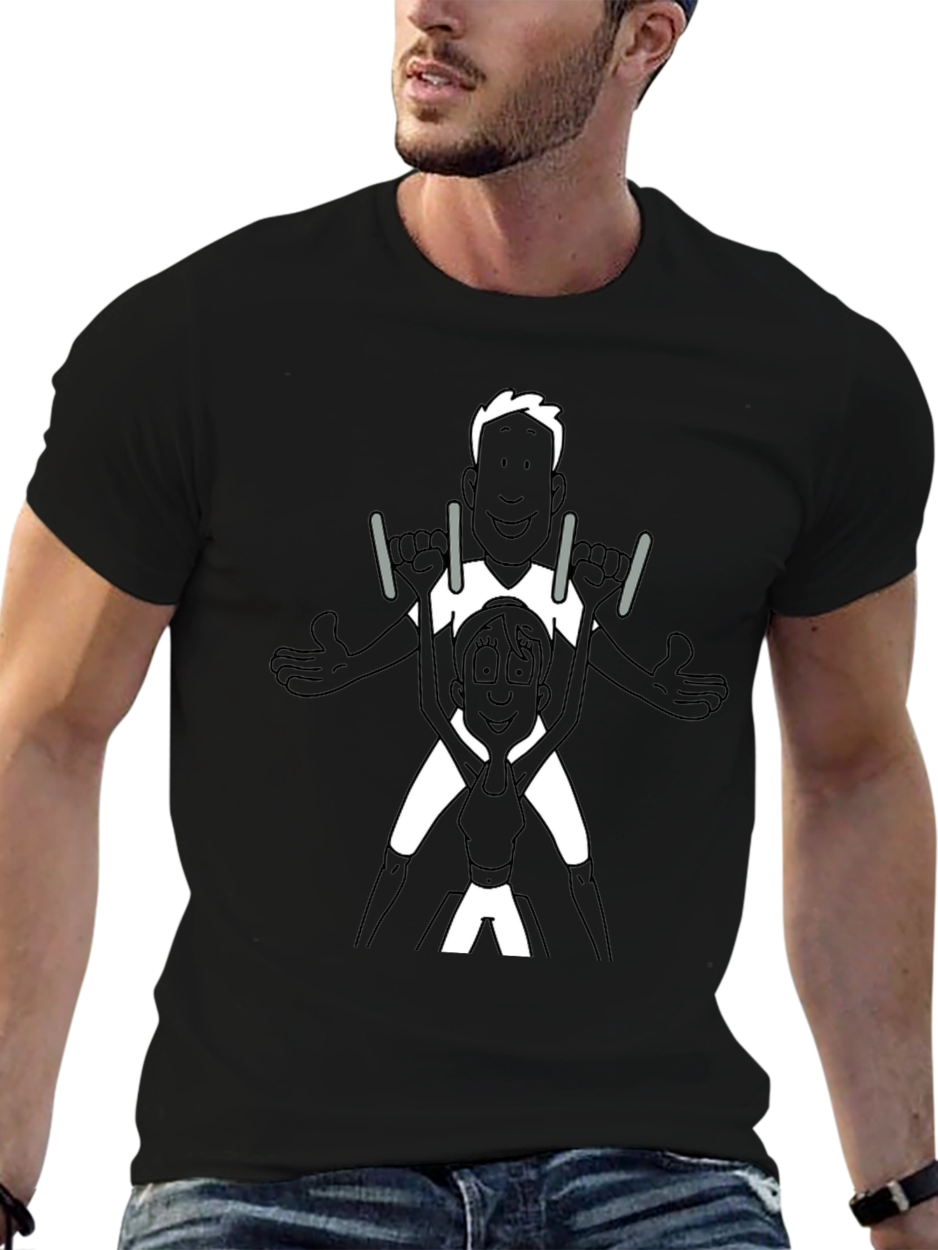 Gymnastics Tee: Funny Cartoon T-Shirt