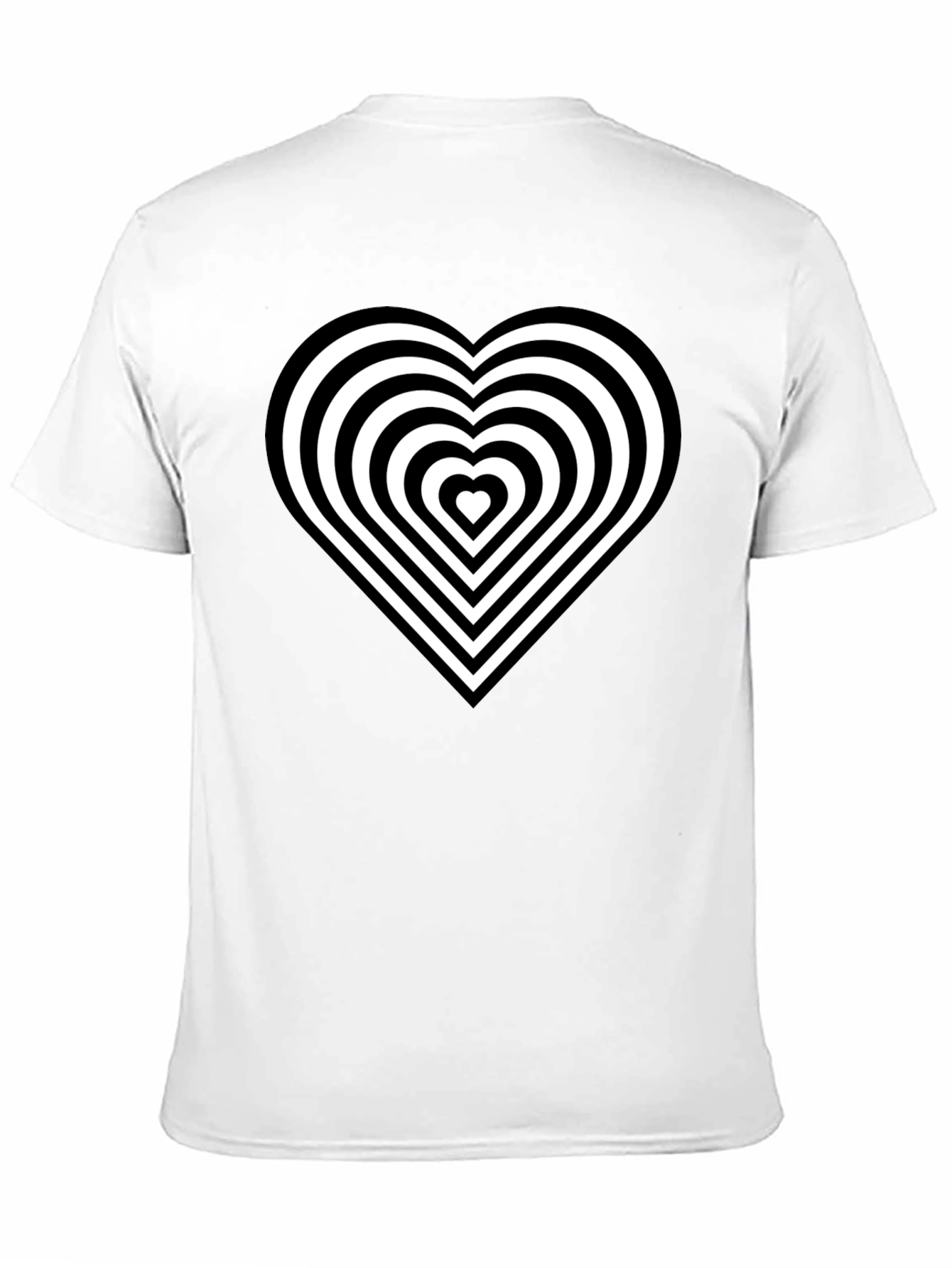 Optical Illusion Heart Graphic Black T-Shirt