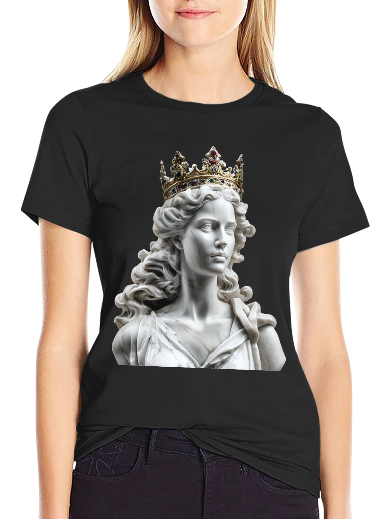 Statue Queen Graphic Tee - Regal Style