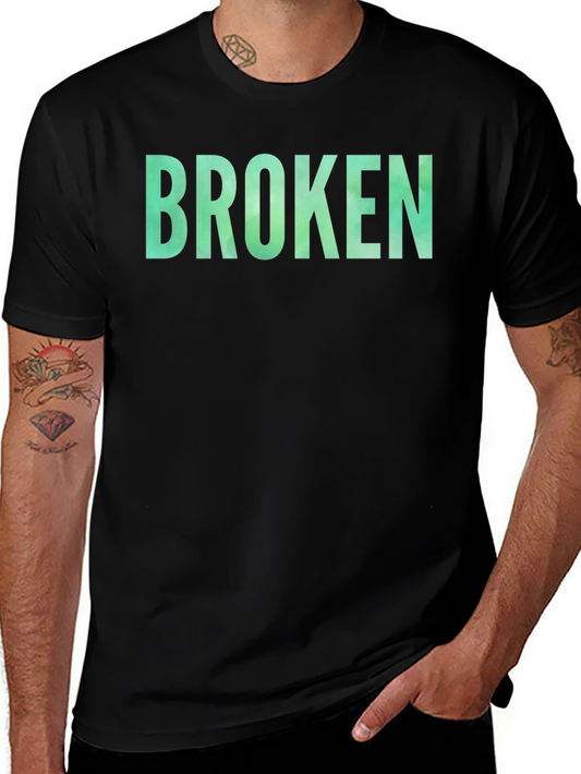 Broken Graphic Tee - Casual Black T-Shirt