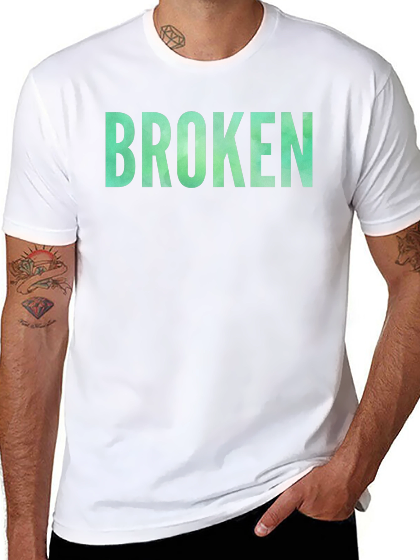 Broken Graphic Tee - Casual Black T-Shirt