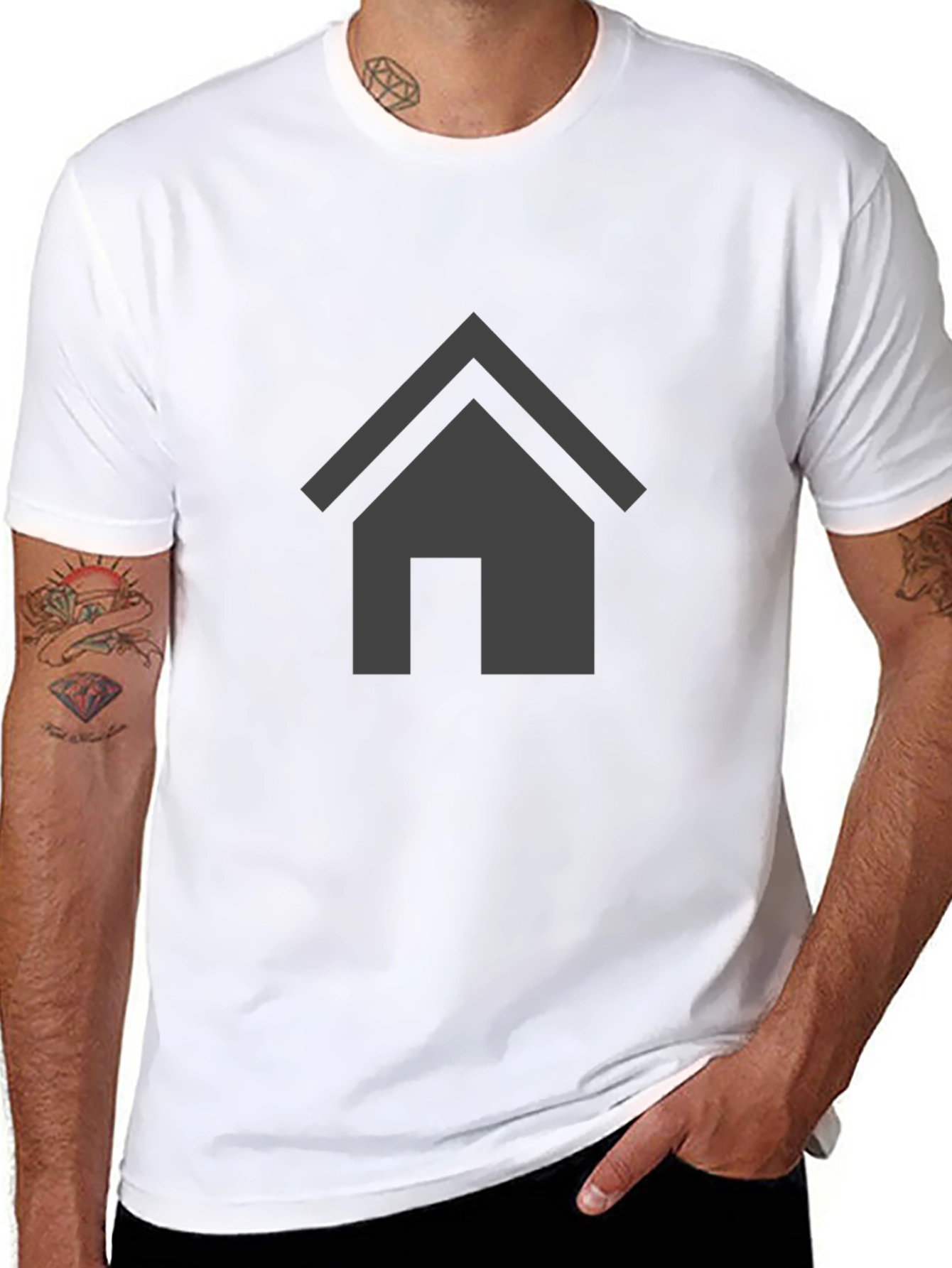 Modern House Graphic T-Shirt - Black