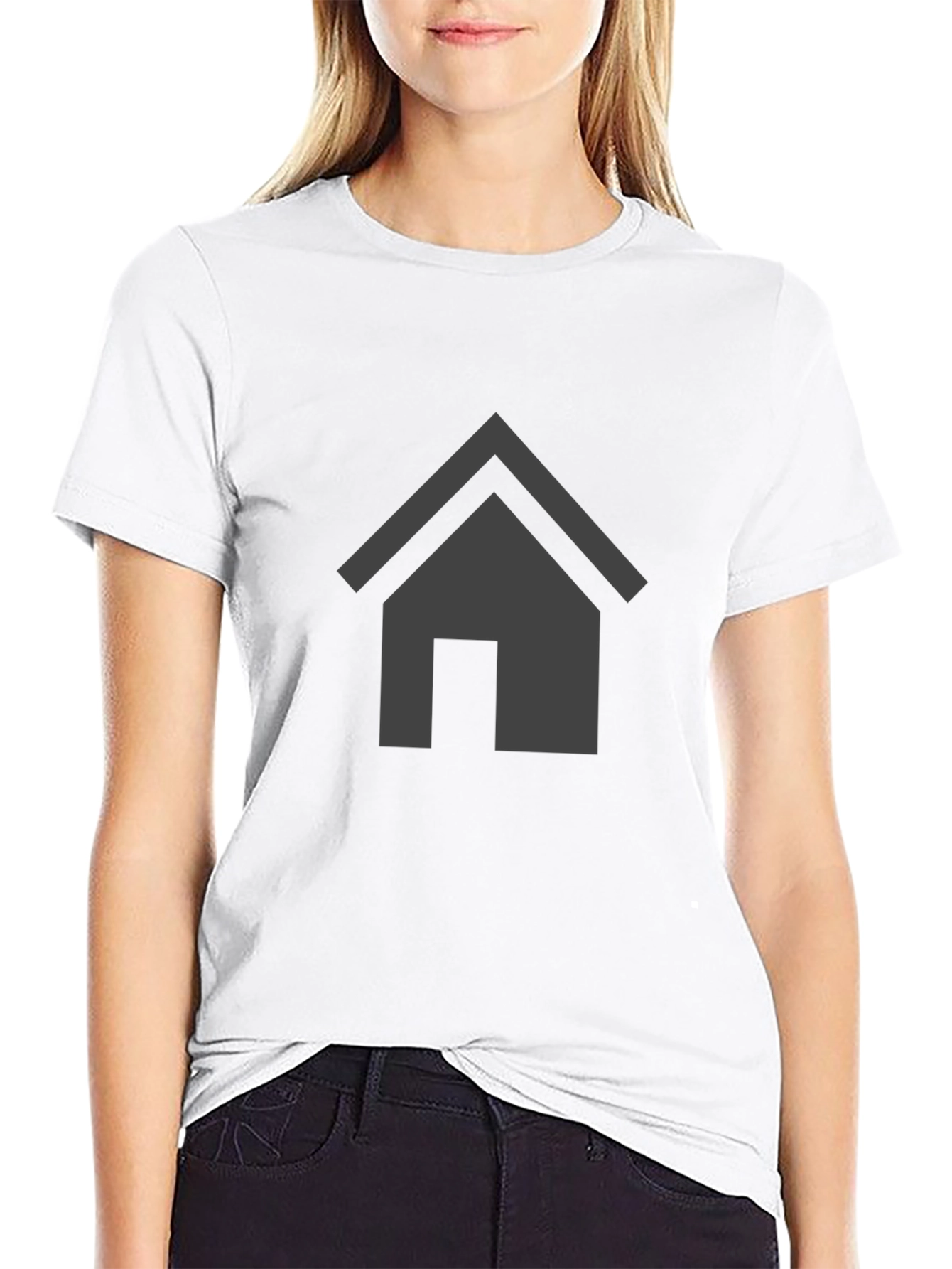 Modern House Graphic T-Shirt - Black