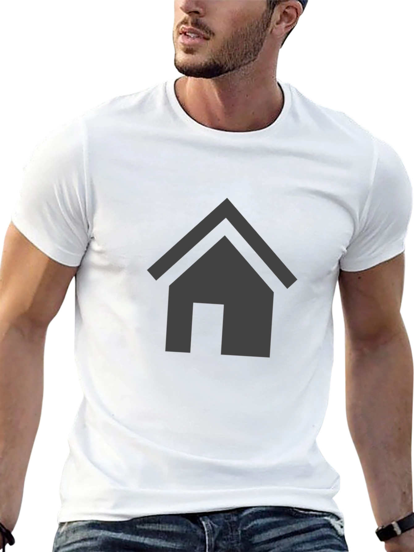 Modern House Graphic T-Shirt - Black