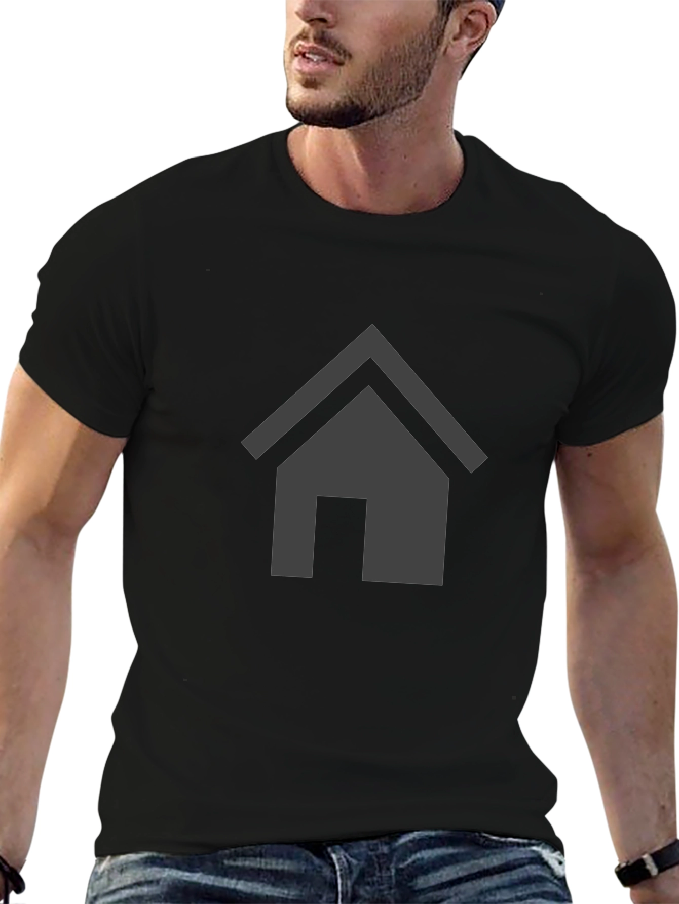 Modern House Graphic T-Shirt - Black