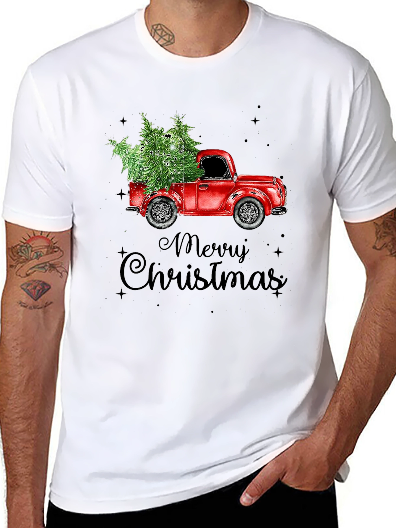 Merry Christmas Red Truck T-Shirt