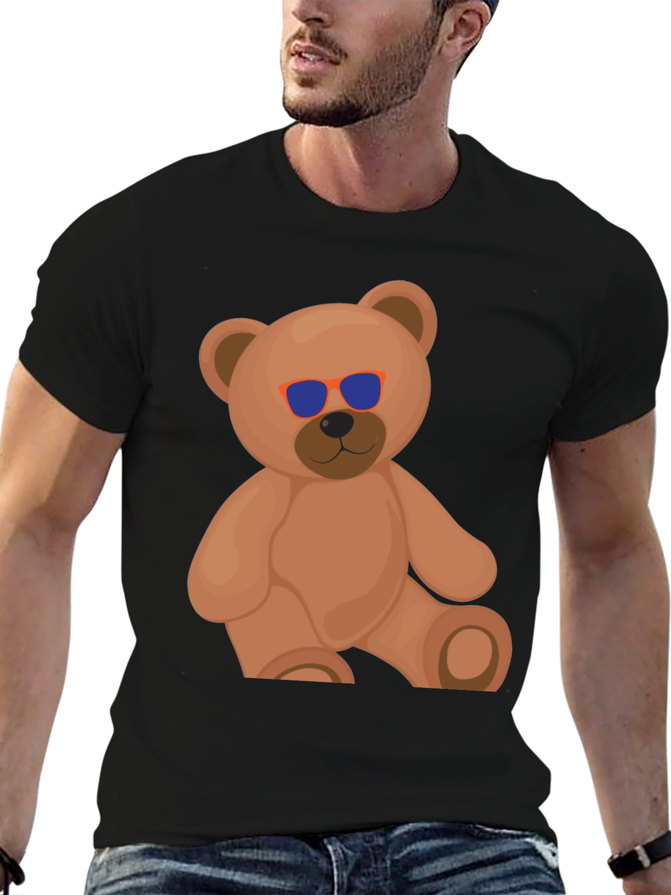 Cool Bear Graphic Tee - Casual Black T-Shirt