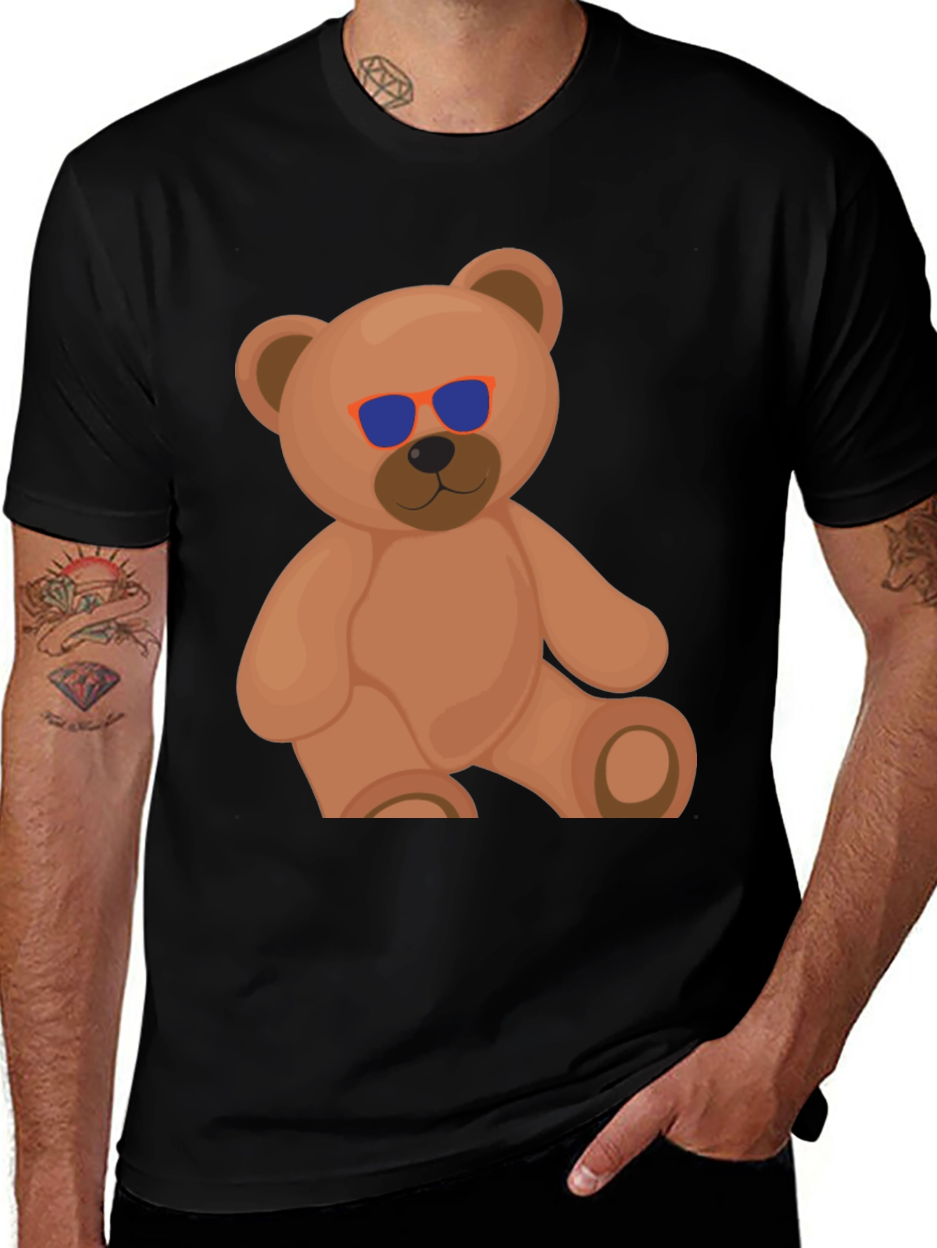 Cool Bear Graphic Tee - Casual Black T-Shirt