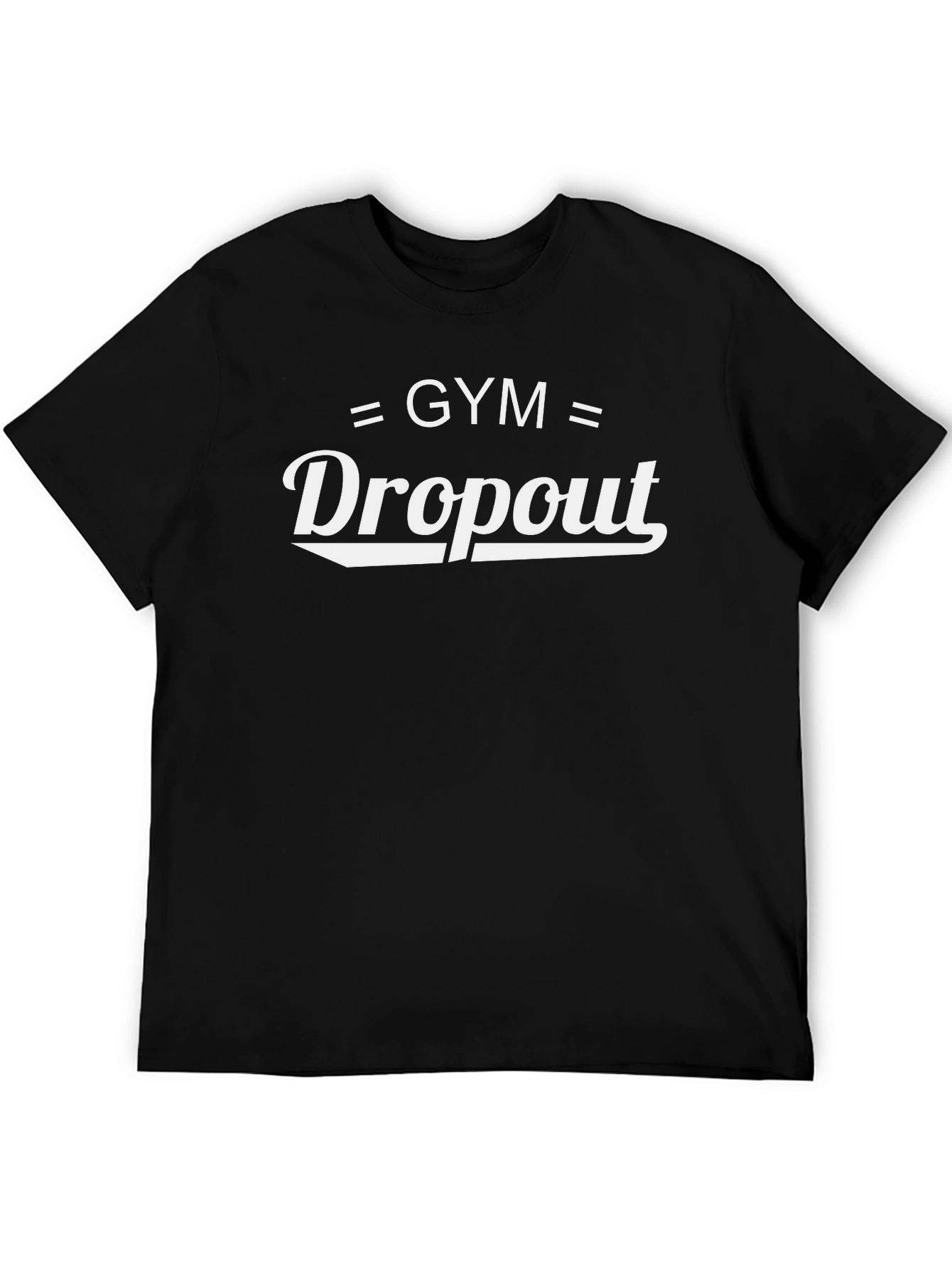 Gym Dropout Graphic Tee - Black Cotton Casual Shirt
