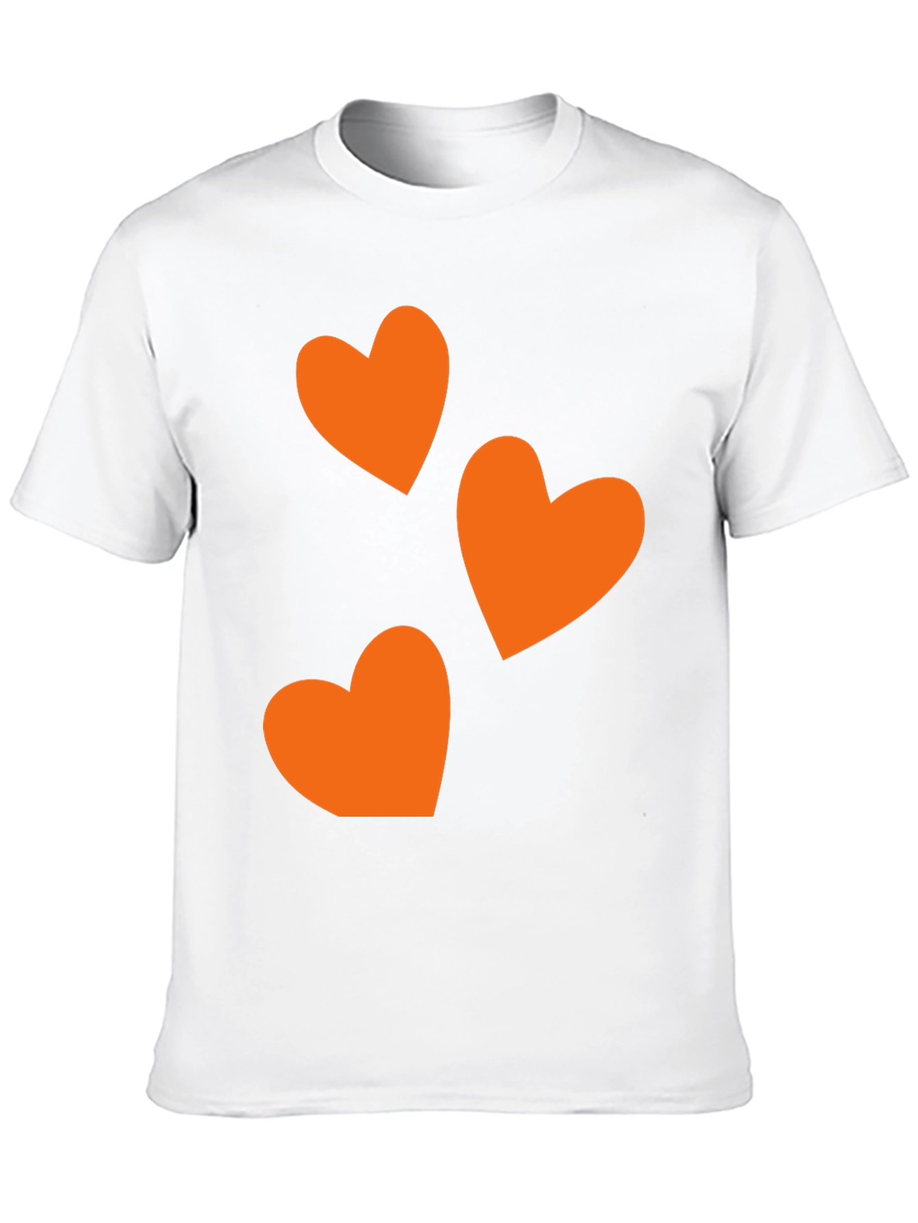 Black T-Shirt with Orange Heart Design