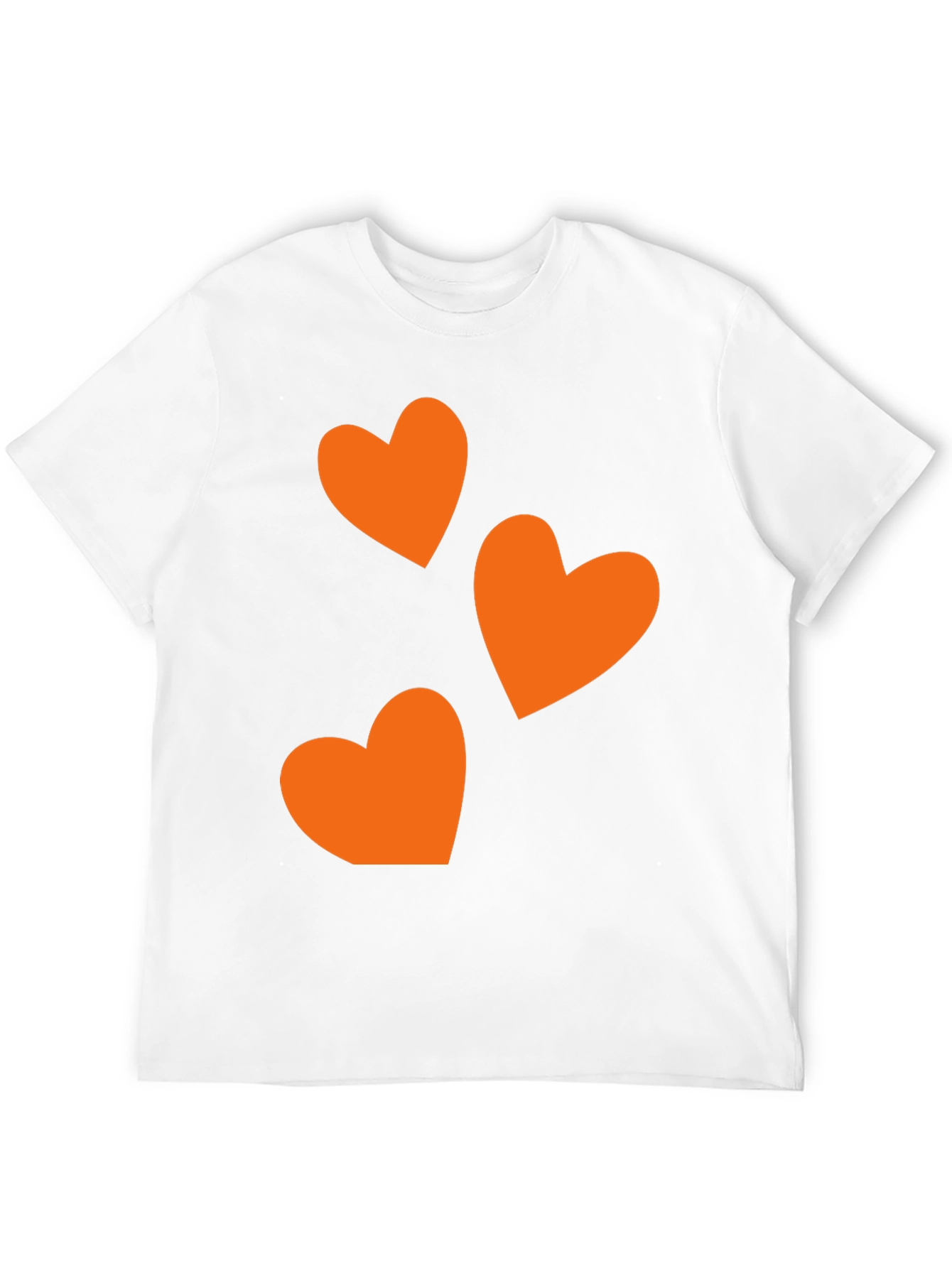 Black T-Shirt with Orange Heart Design