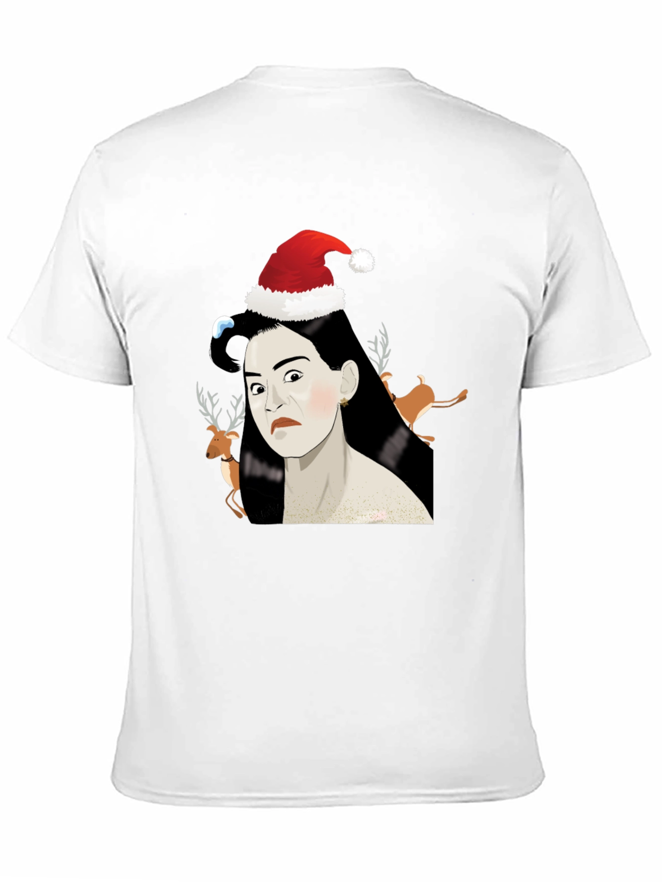 Funny Christmas T-Shirt with Santa Hat Design