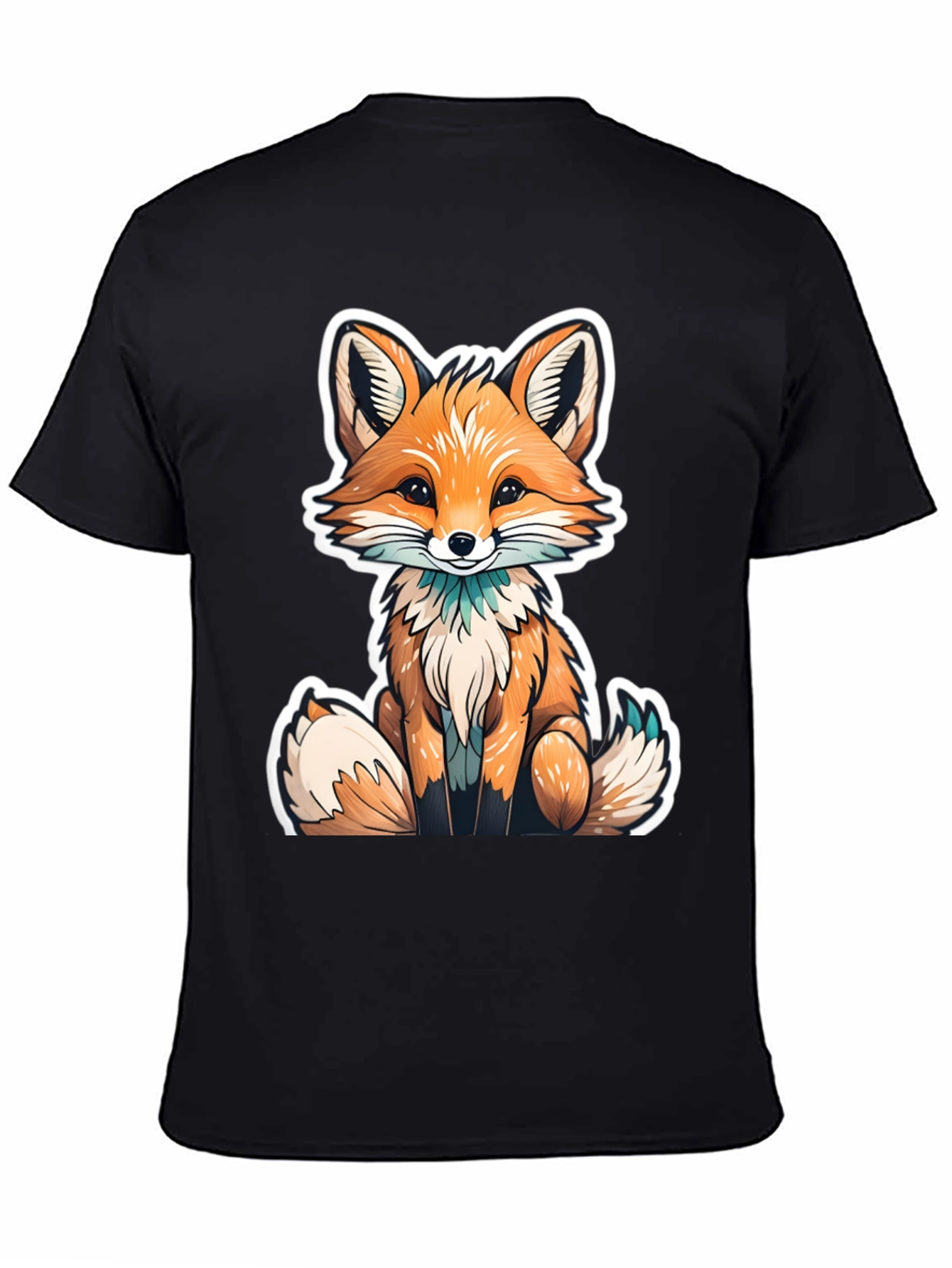 Cute Fox Graphic Tee - Black Unisex T-Shirt
