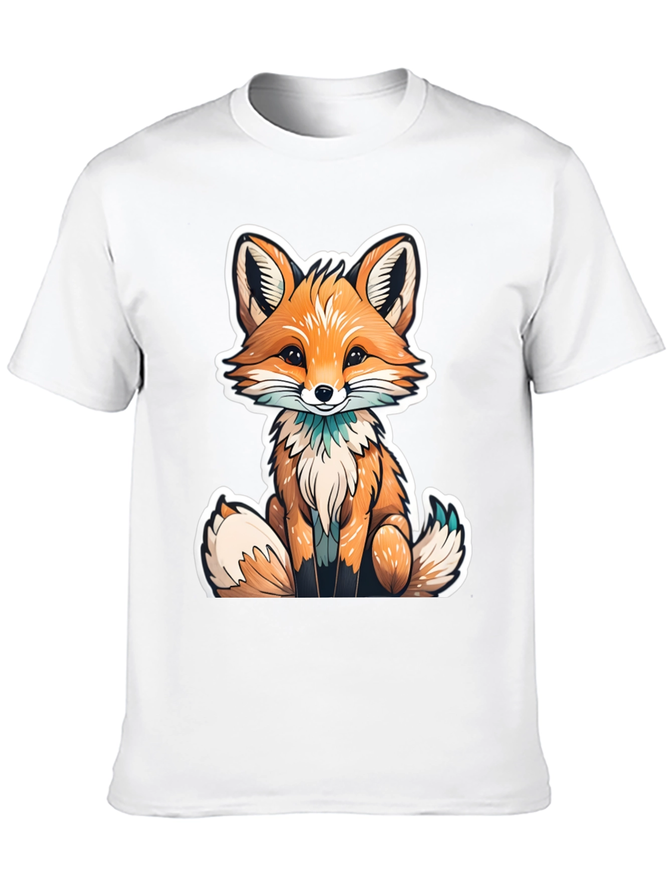 Cute Fox Graphic Tee - Black Unisex T-Shirt
