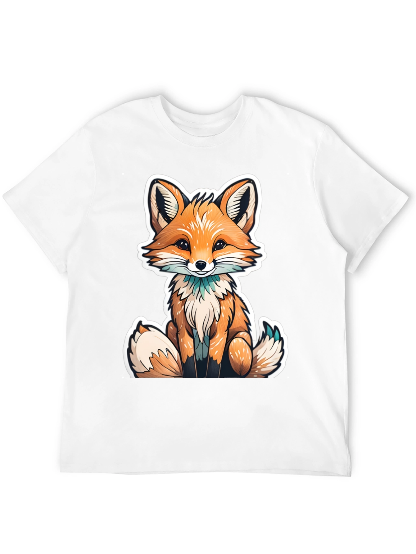 Cute Fox Graphic Tee - Black Unisex T-Shirt