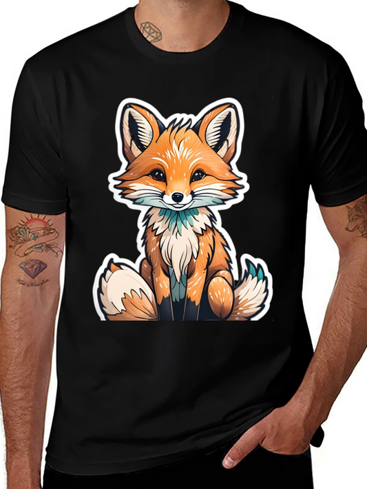 Cute Fox Graphic Tee - Black Unisex T-Shirt