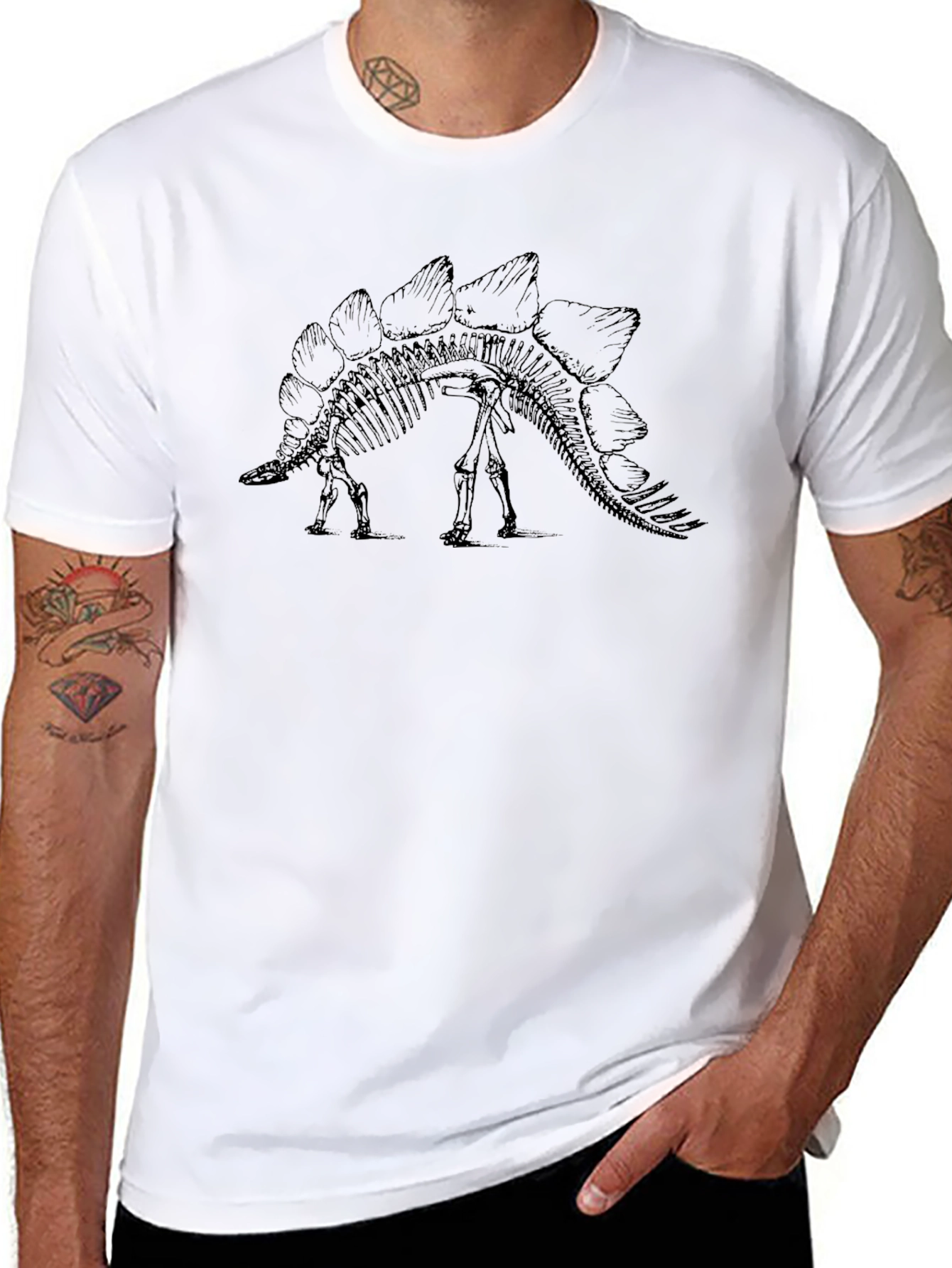Stegosaurus Skeleton Graphic T-Shirt