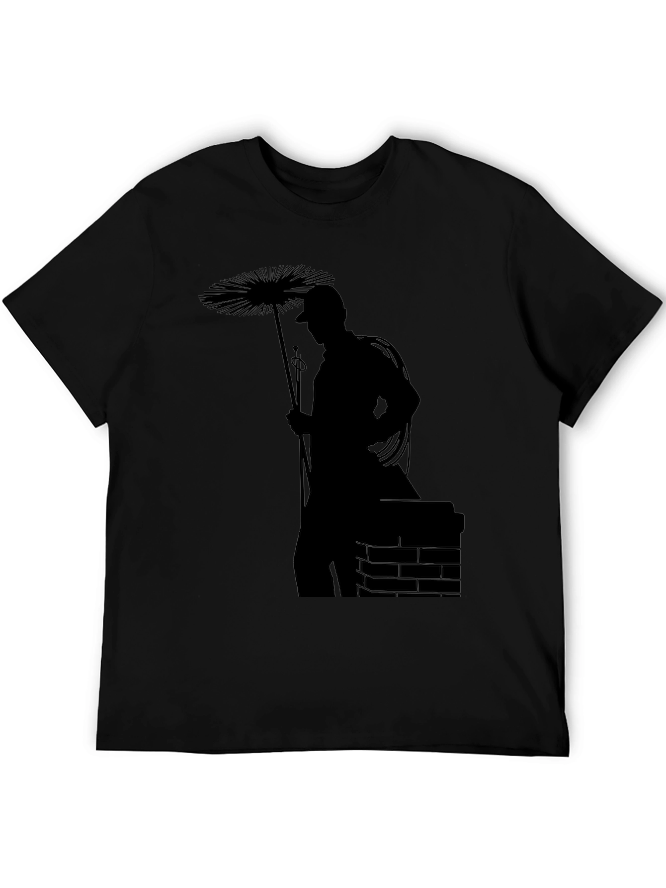 Chimney Sweep Silhouette Black Graphic Tee