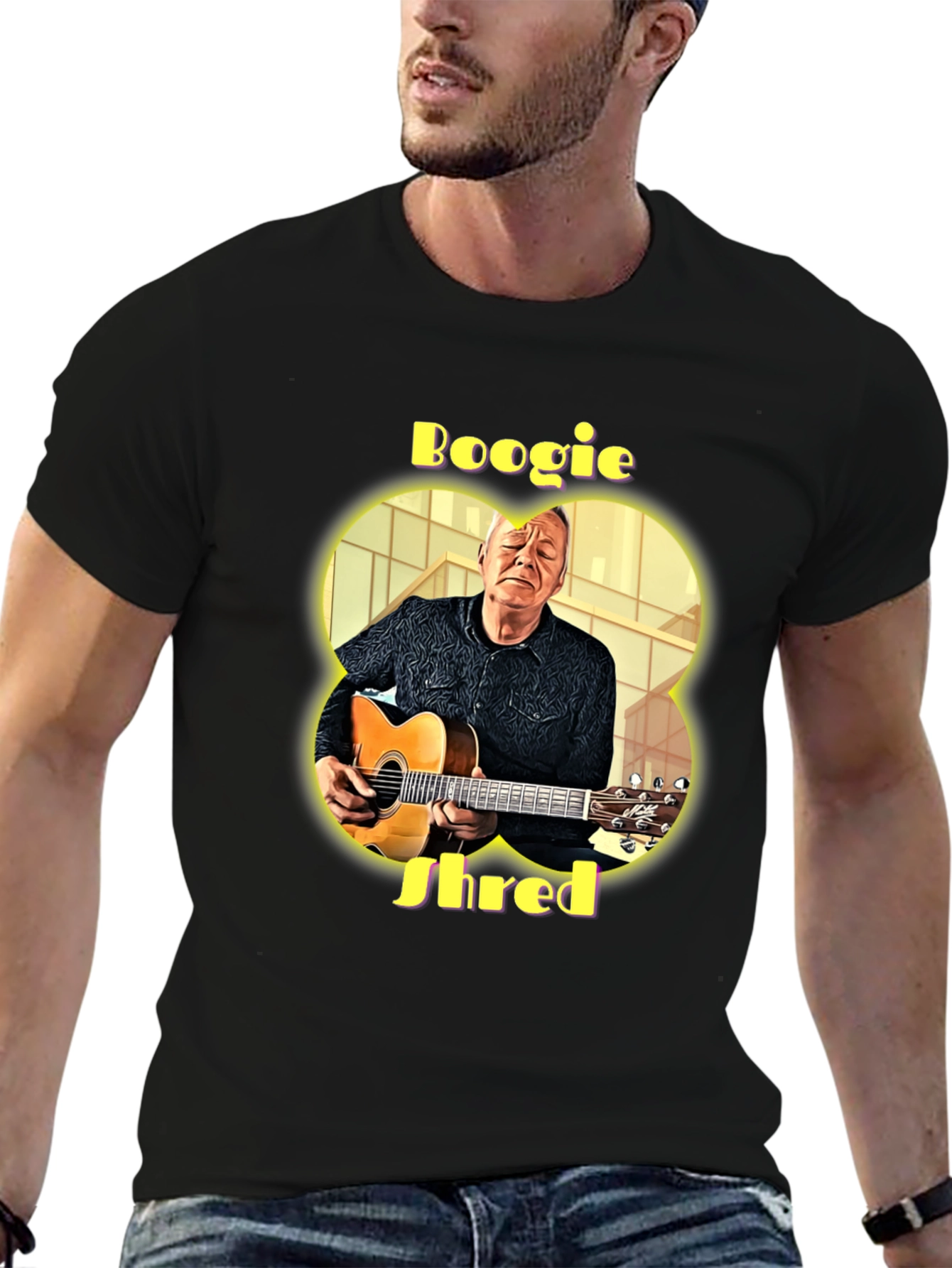 Boogie Shred Guitarist Graphic T-Shirt