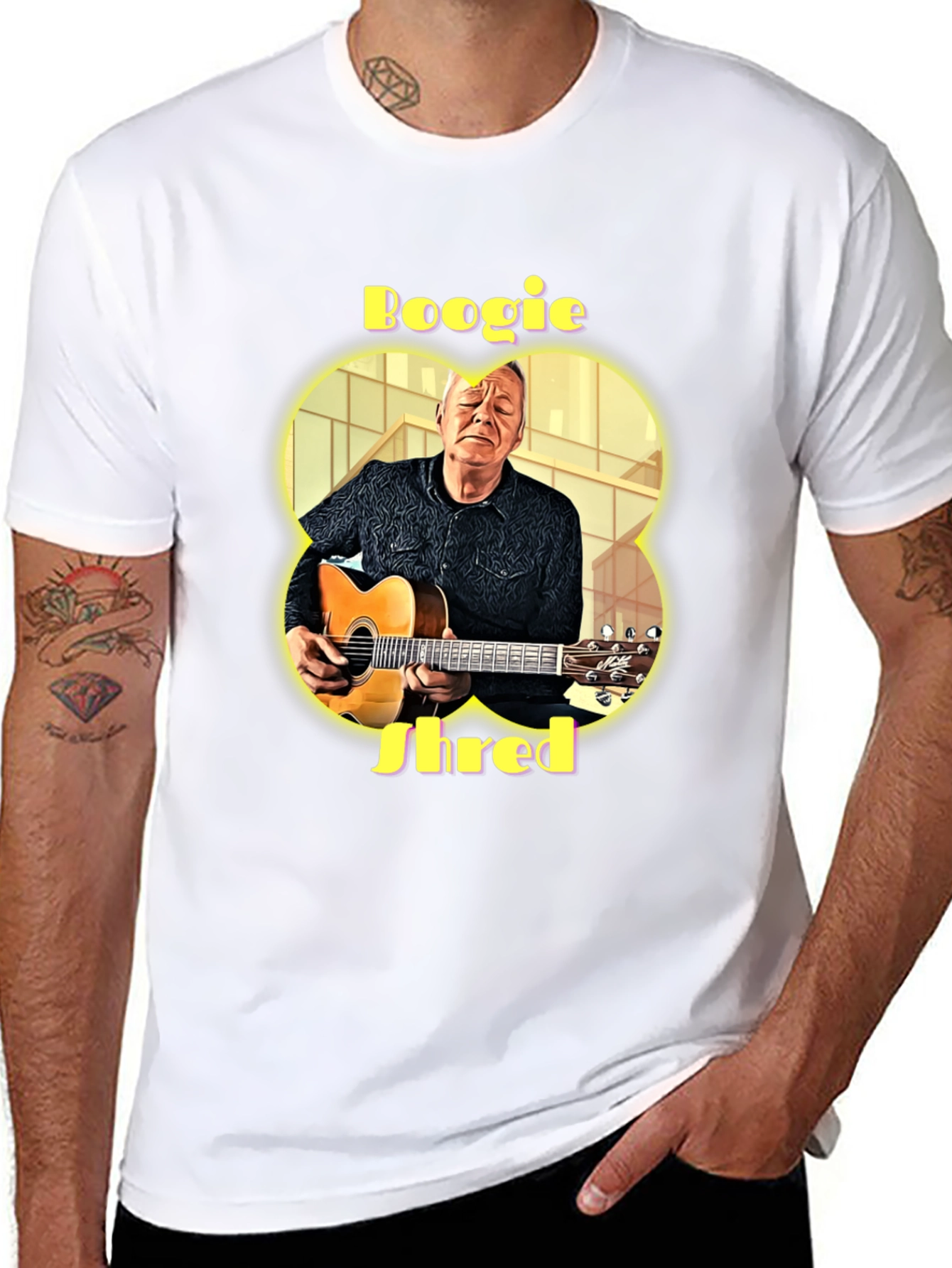 Boogie Shred Guitarist Graphic T-Shirt