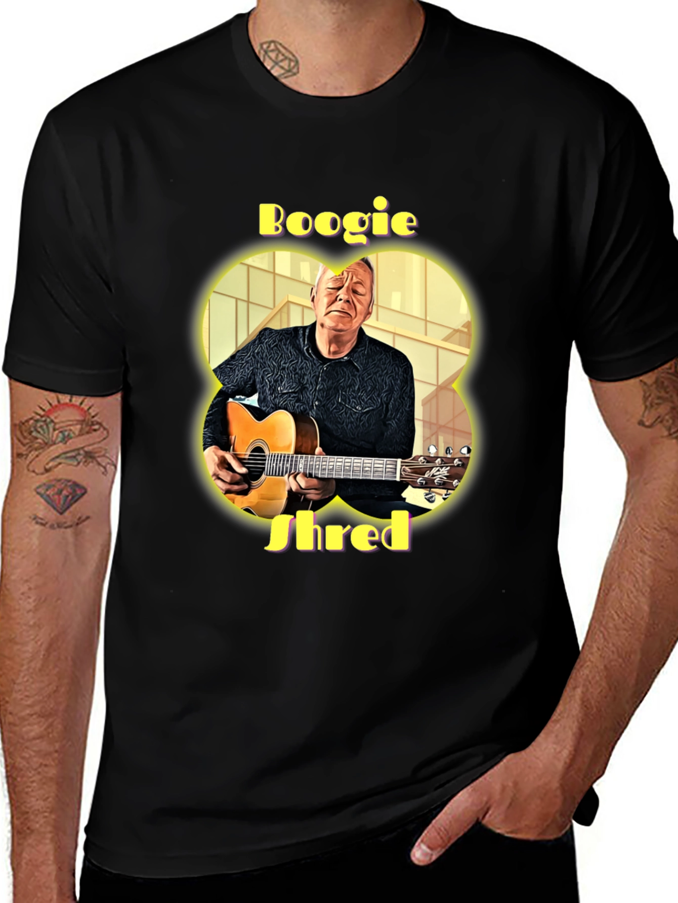 Boogie Shred Guitarist Graphic T-Shirt