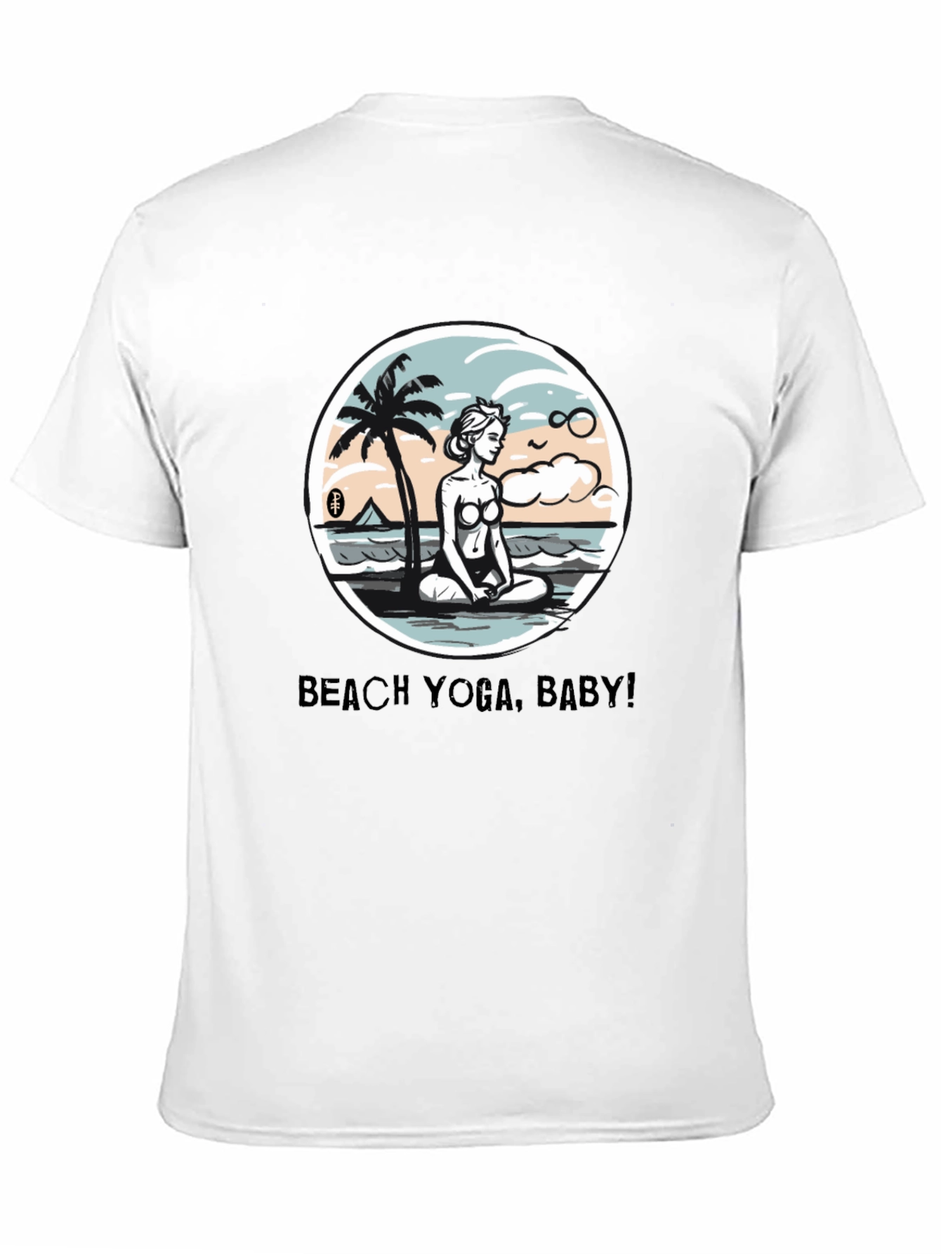 Beach Yoga Baby Mens Black T-Shirt