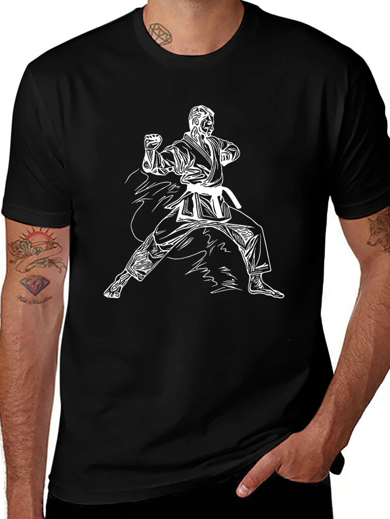 Karate Graphic Black T-Shirt