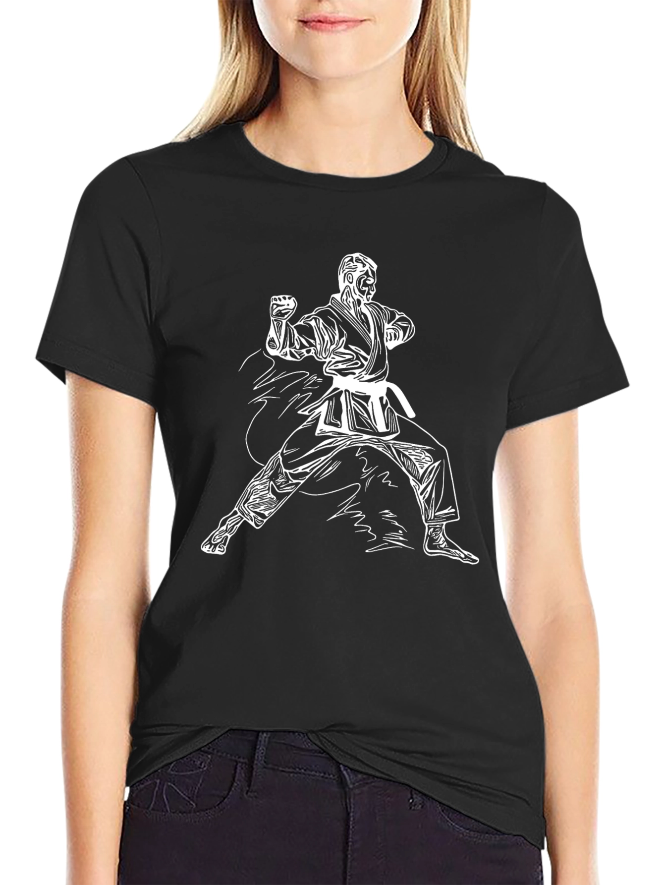 Karate Graphic Black T-Shirt
