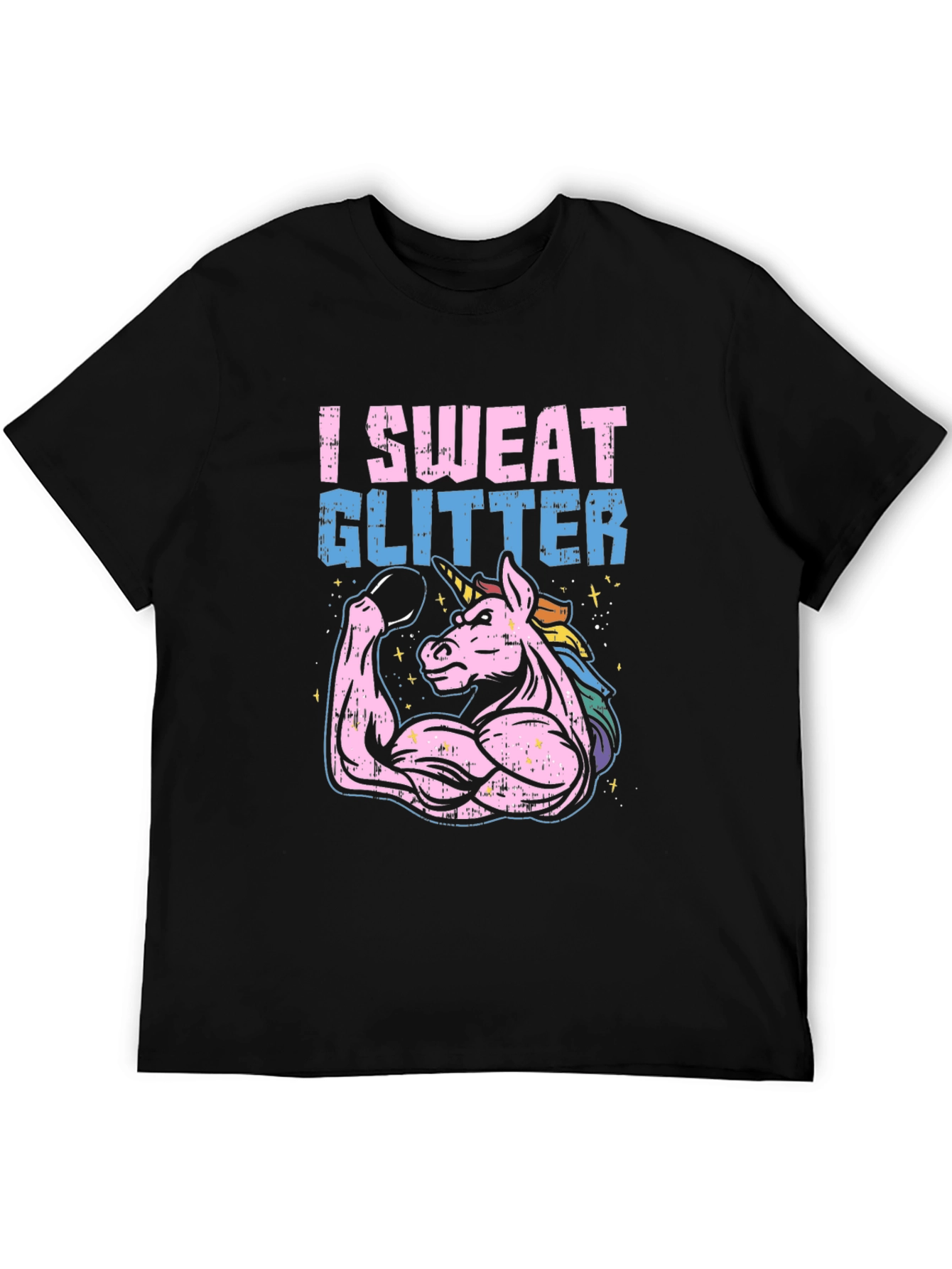 I Sweat Glitter Unicorn Gym T-Shirt