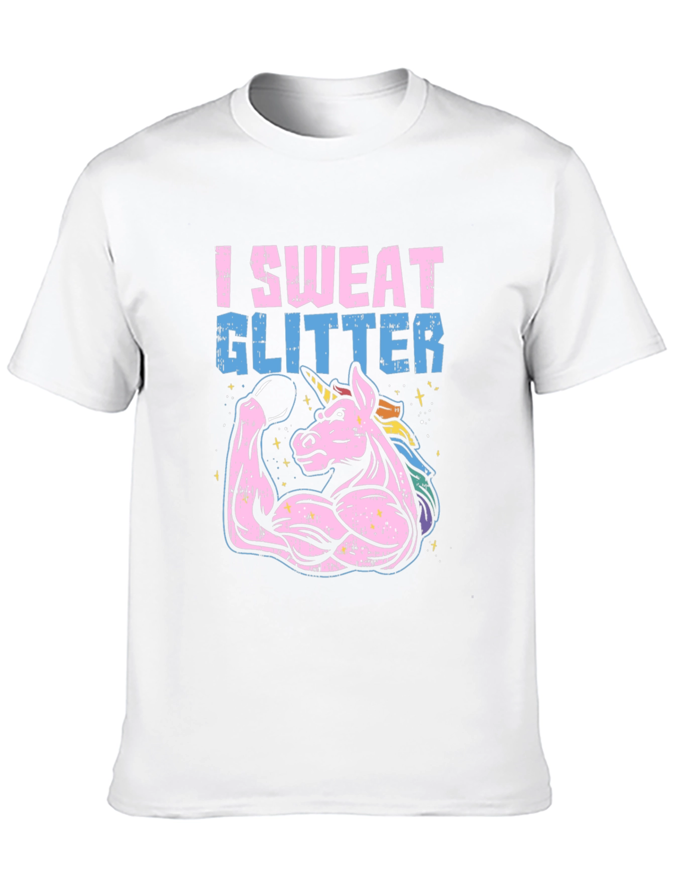 I Sweat Glitter Unicorn Gym T-Shirt