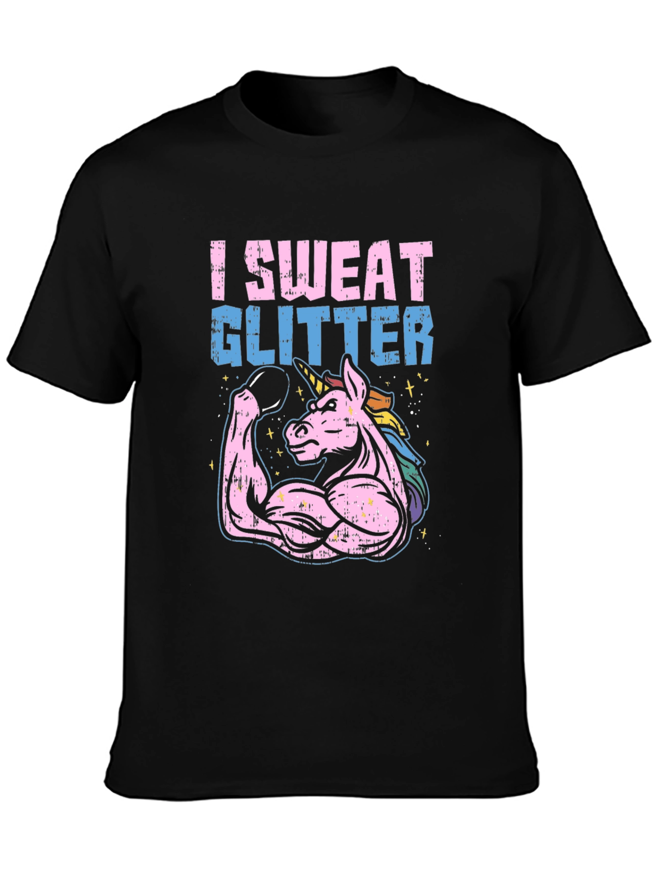 I Sweat Glitter Unicorn Gym T-Shirt
