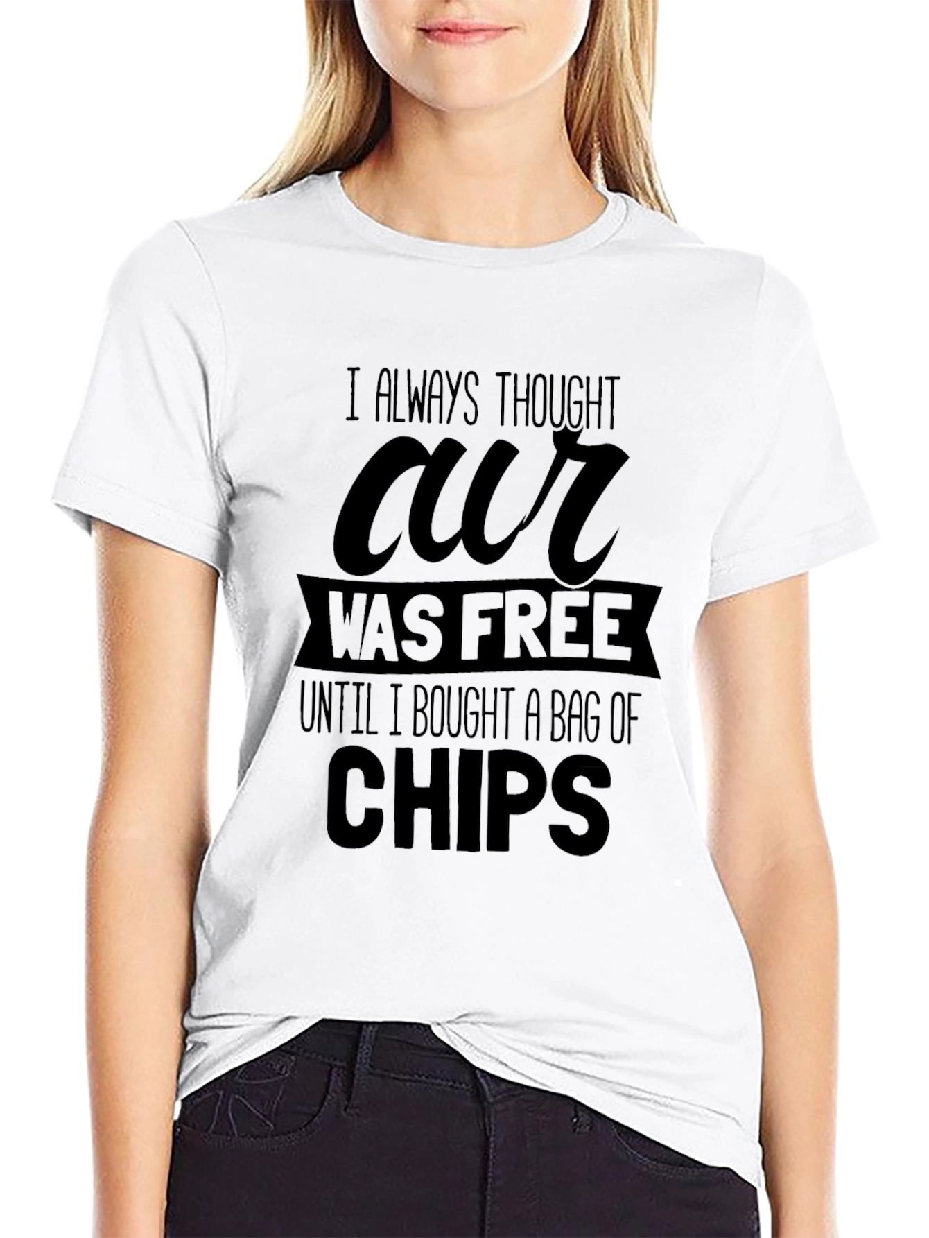 Humorous Our Was Free Graphic Black T-Shirt