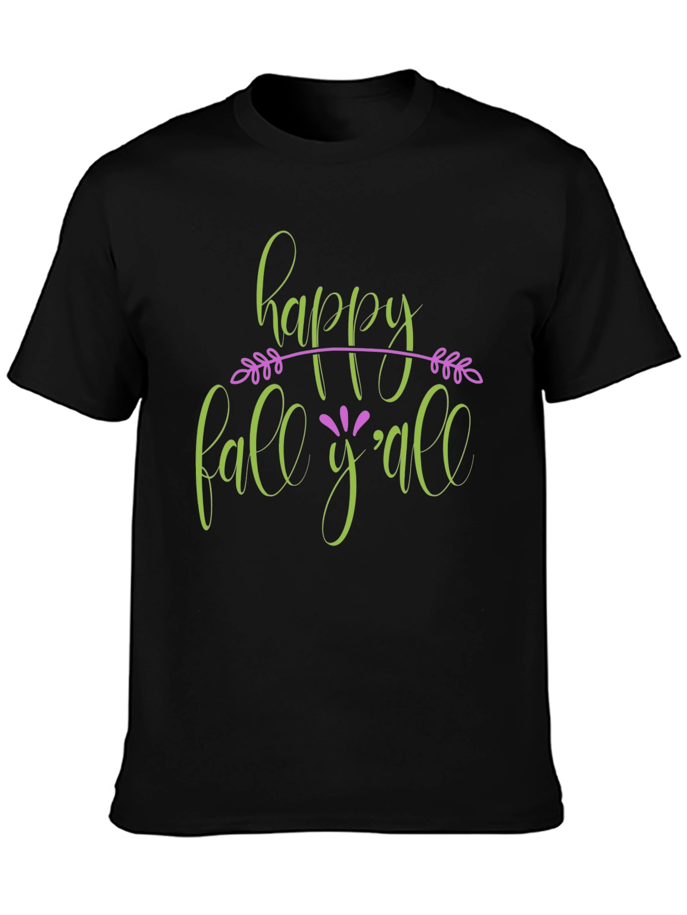 Happy Fall Yall Black T-Shirt