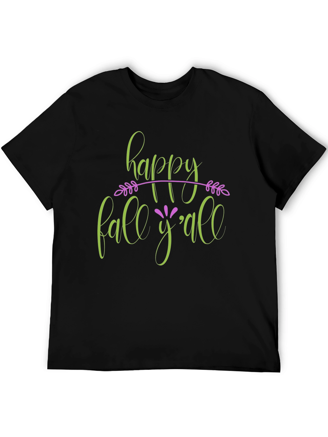 Happy Fall Yall Black T-Shirt