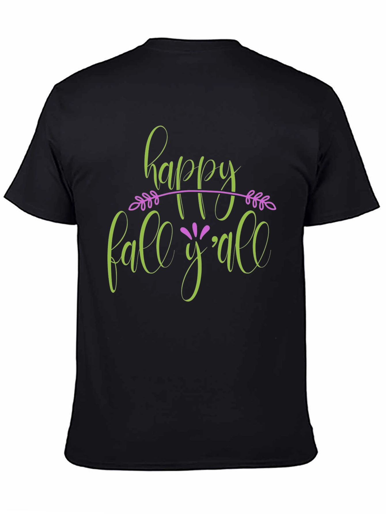 Happy Fall Yall Black T-Shirt
