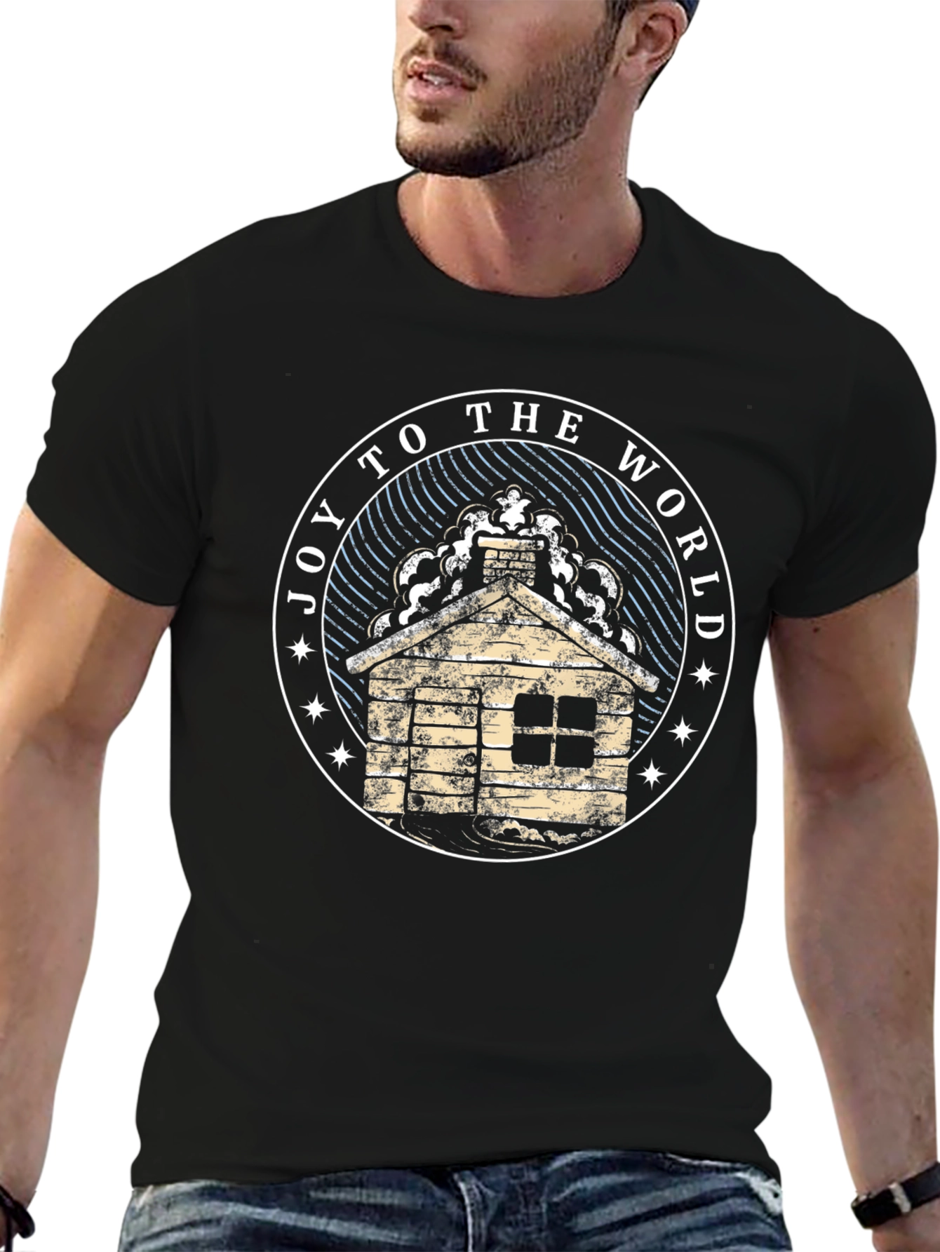 Joy To The World Cabin Graphic T-Shirt