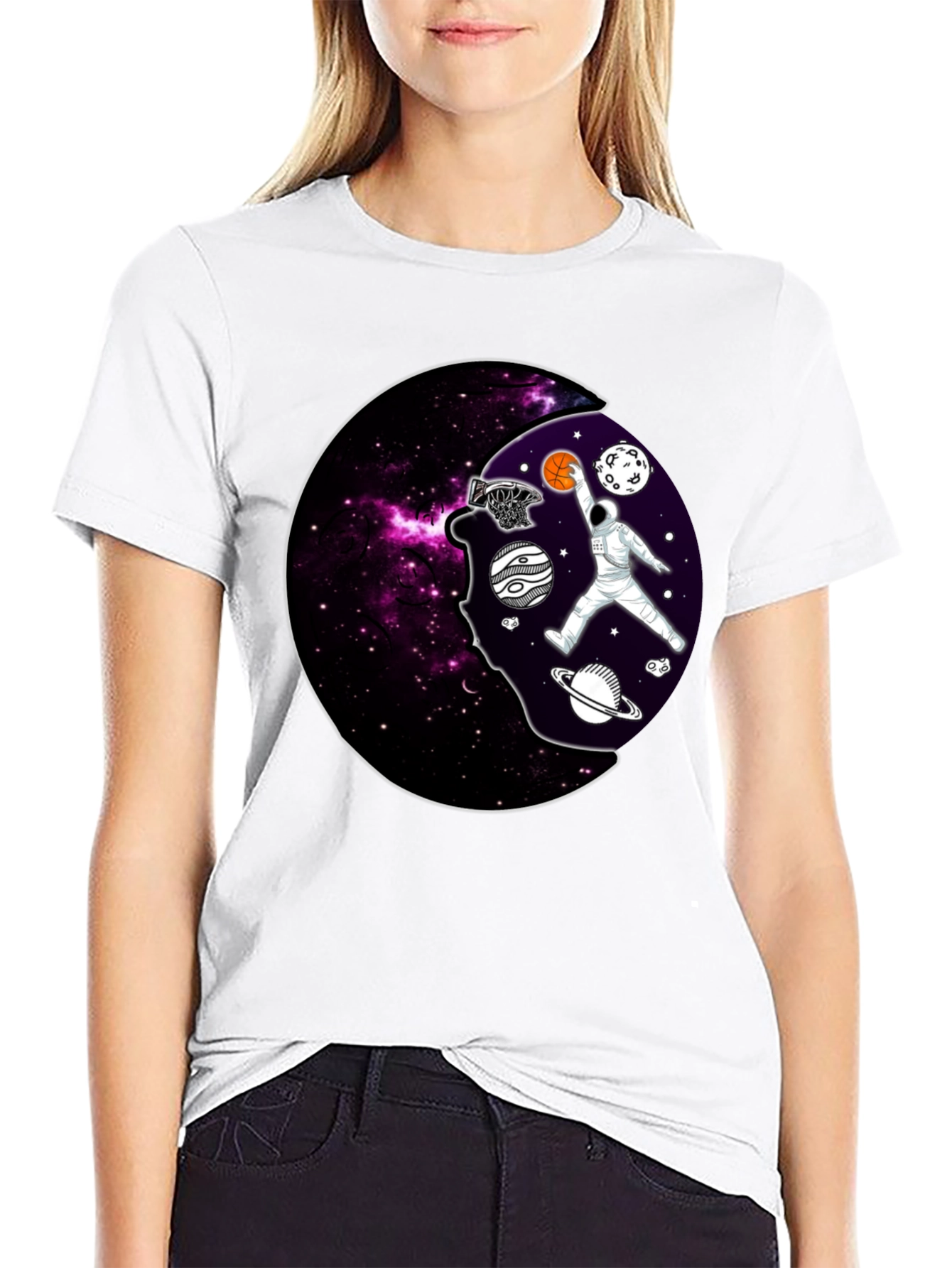Cosmic Dunk T-Shirt - Astronaut Basketball