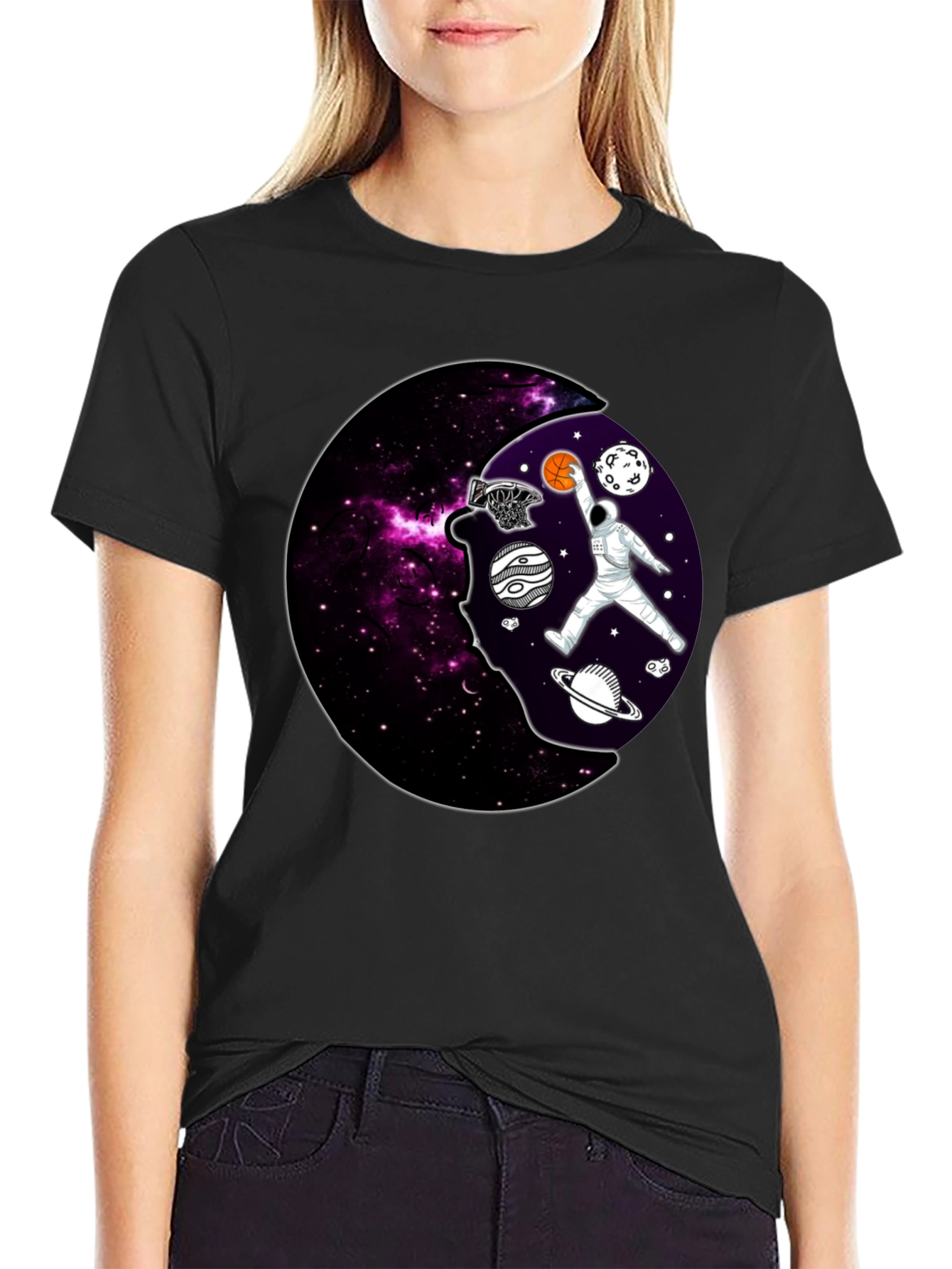 Cosmic Dunk T-Shirt - Astronaut Basketball