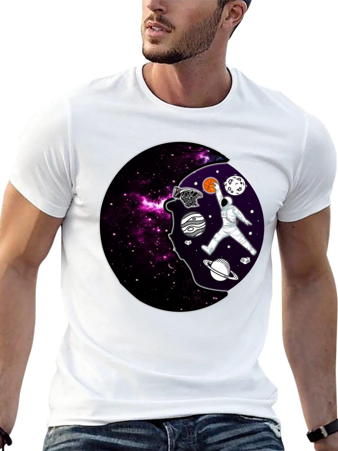 Cosmic Dunk T-Shirt - Astronaut Basketball