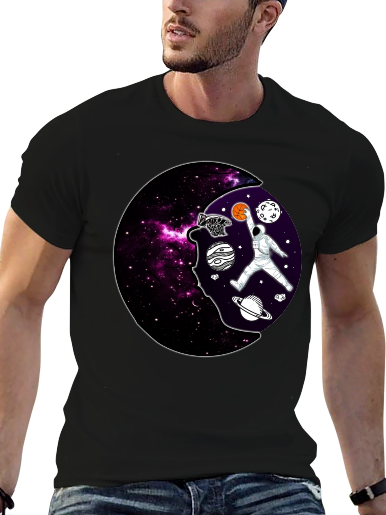 Cosmic Dunk T-Shirt - Astronaut Basketball