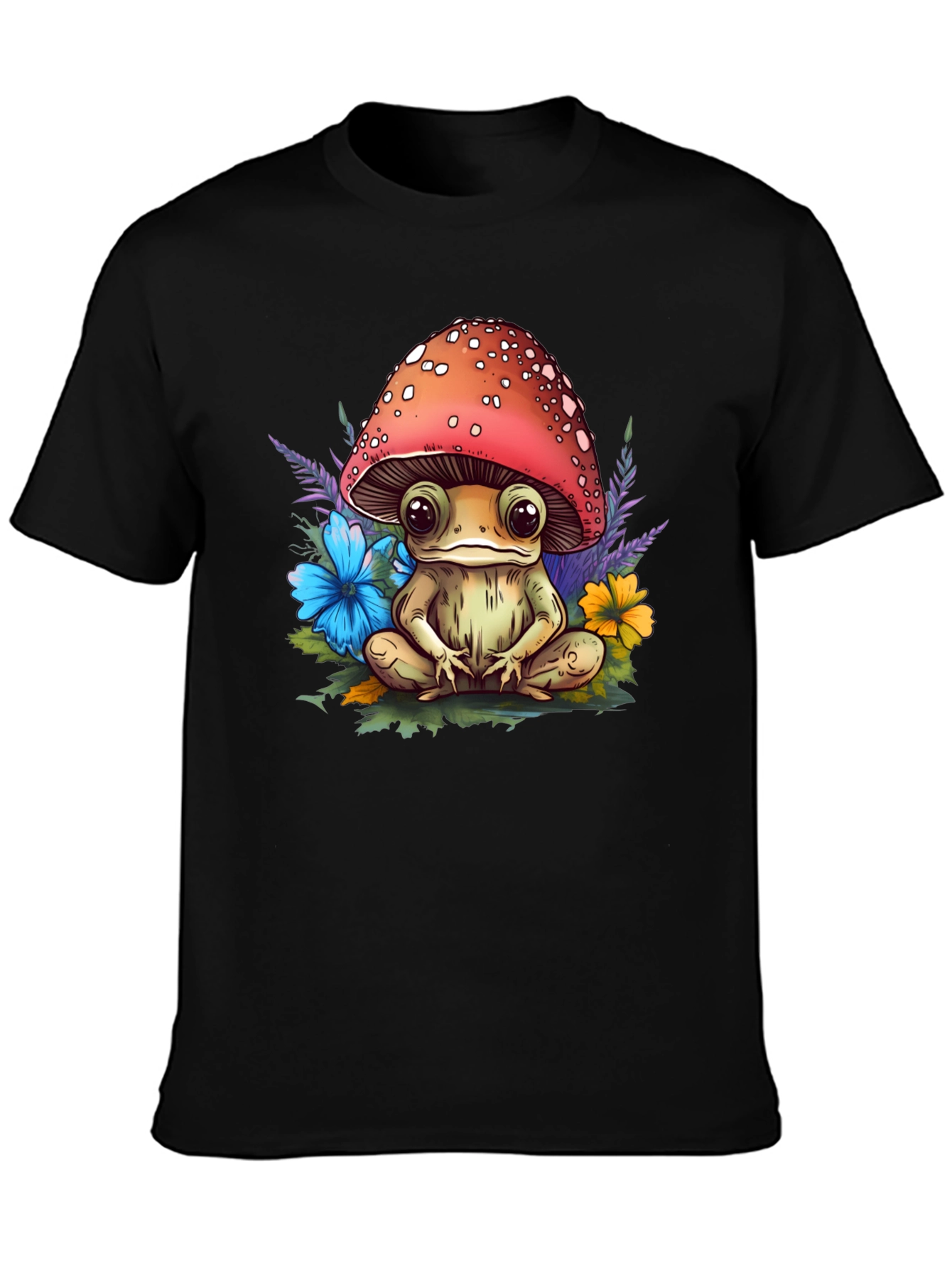 Mushroom Frog Graphic Tee - Adorable Nature Style