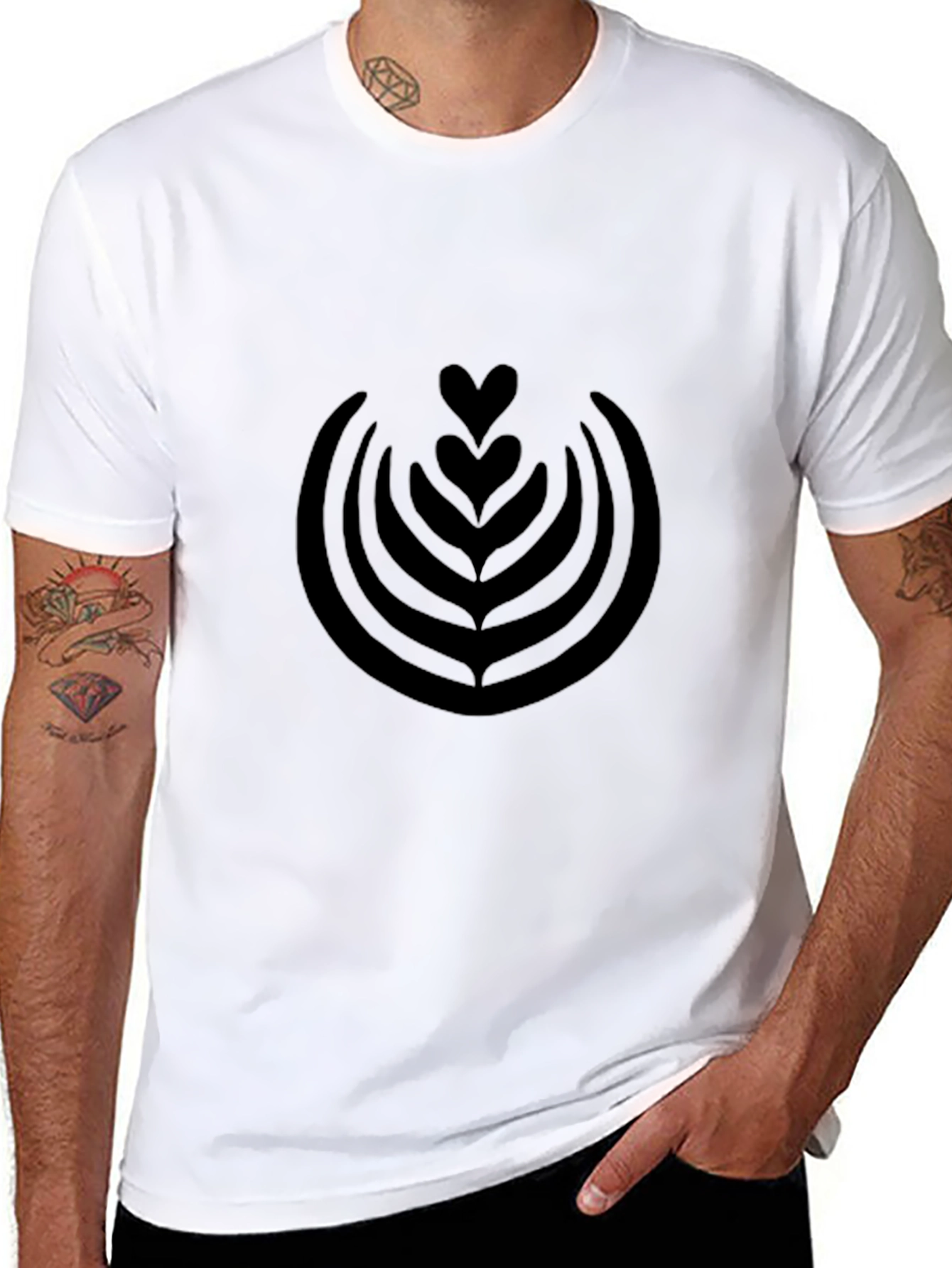Latte Art T-Shirt - Modern Coffee Lover Tee