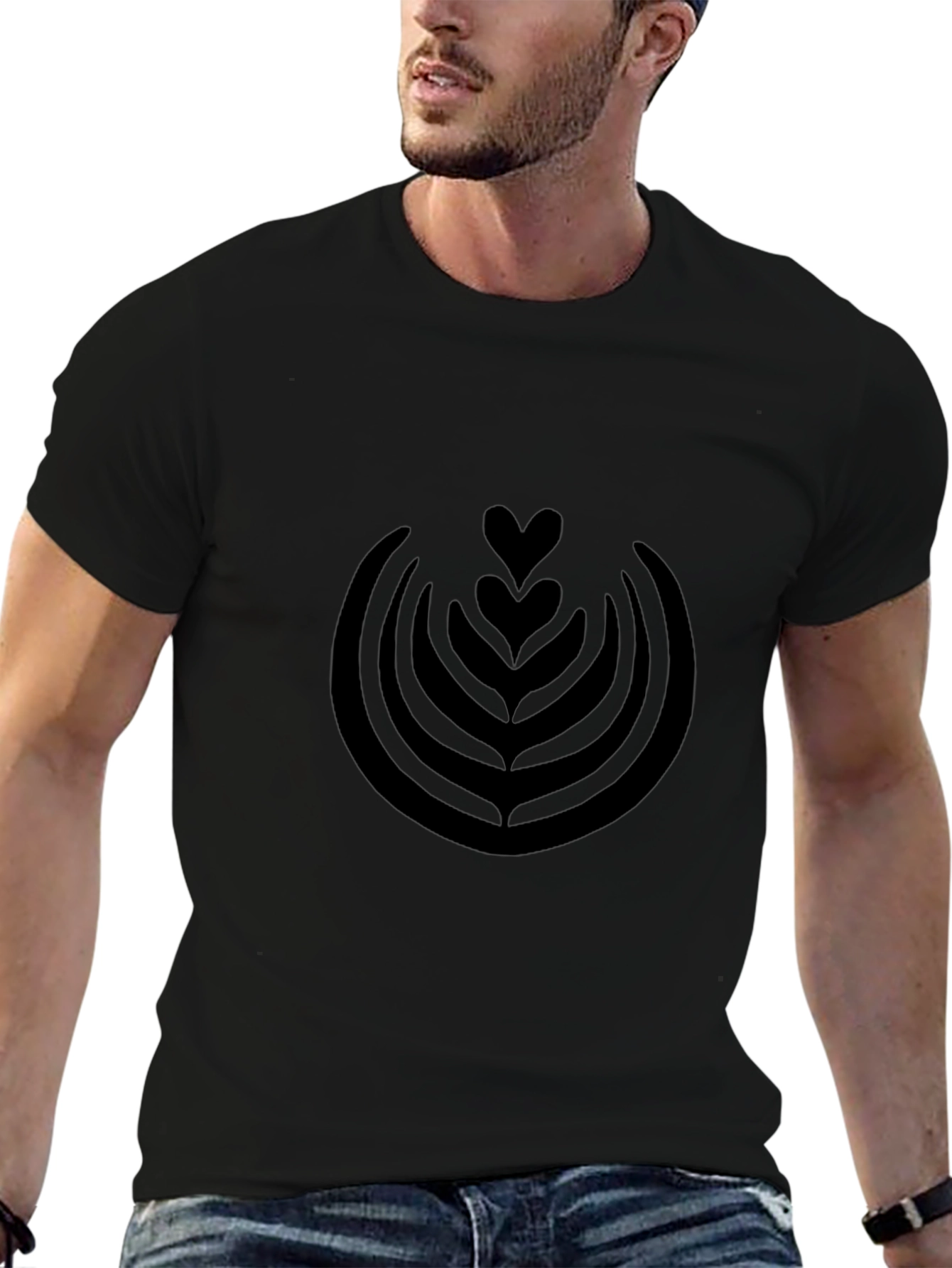 Latte Art T-Shirt - Modern Coffee Lover Tee