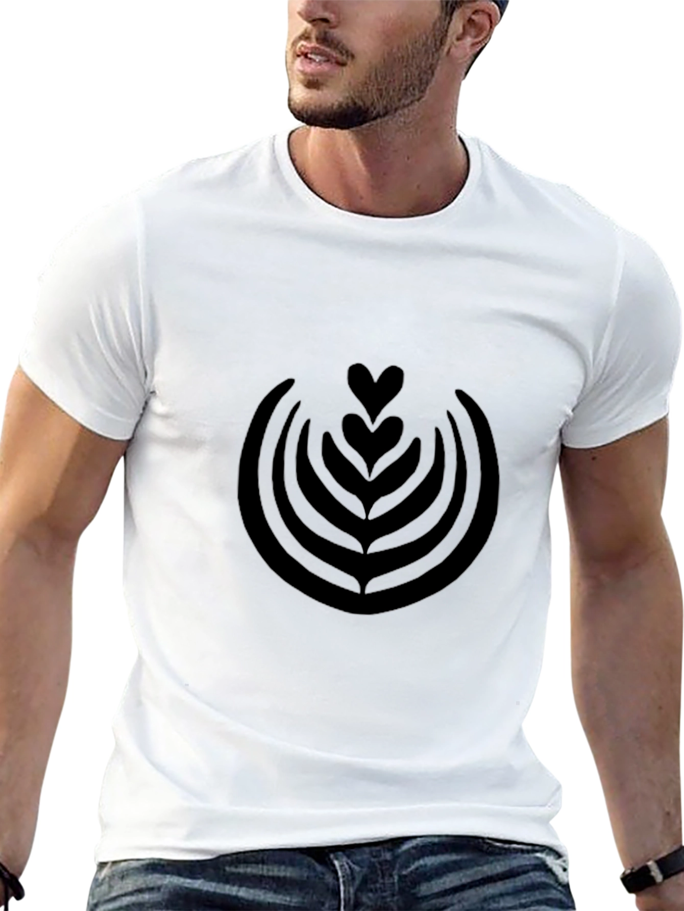 Latte Art T-Shirt - Modern Coffee Lover Tee