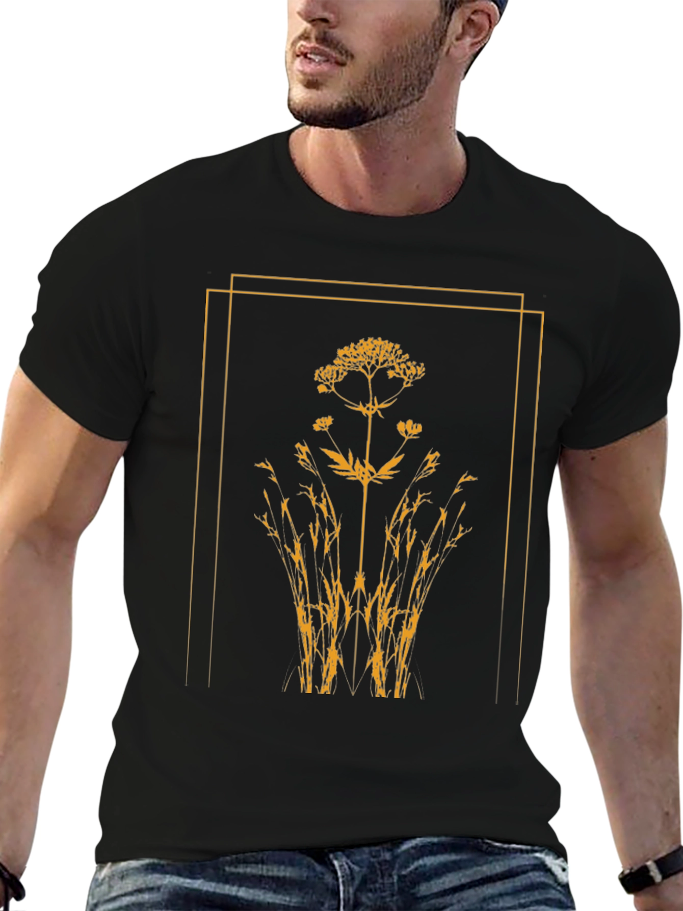 Nature Inspired Graphic Tee - Black