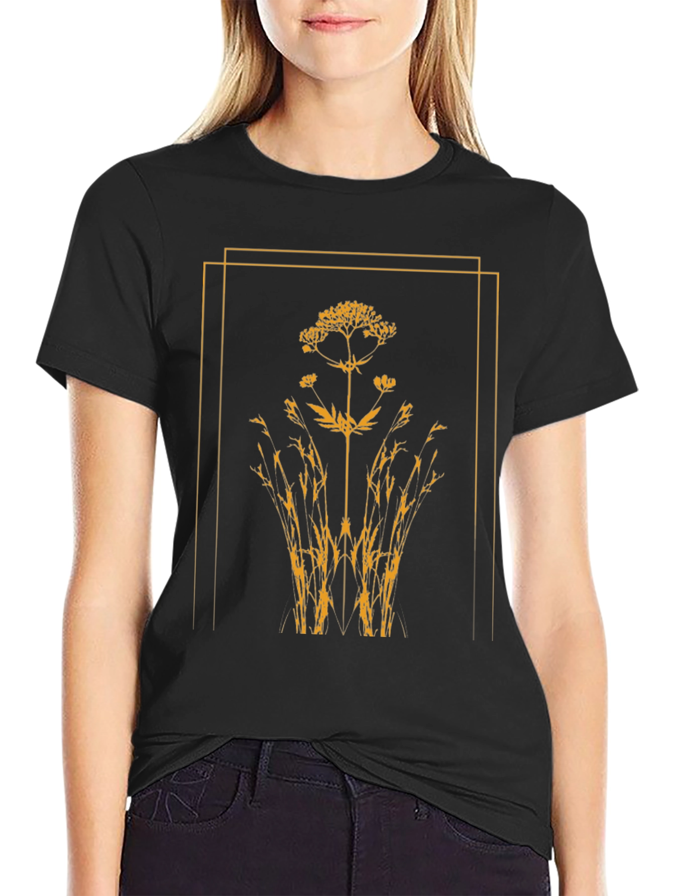 Nature Inspired Graphic Tee - Black