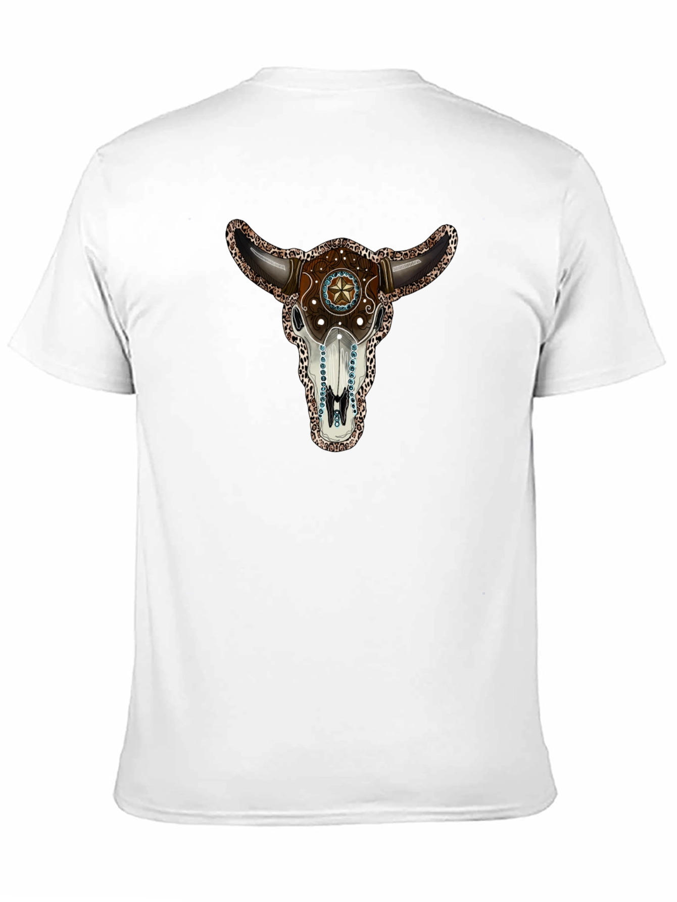 Bull Skull Graphic T-Shirt - Western Style